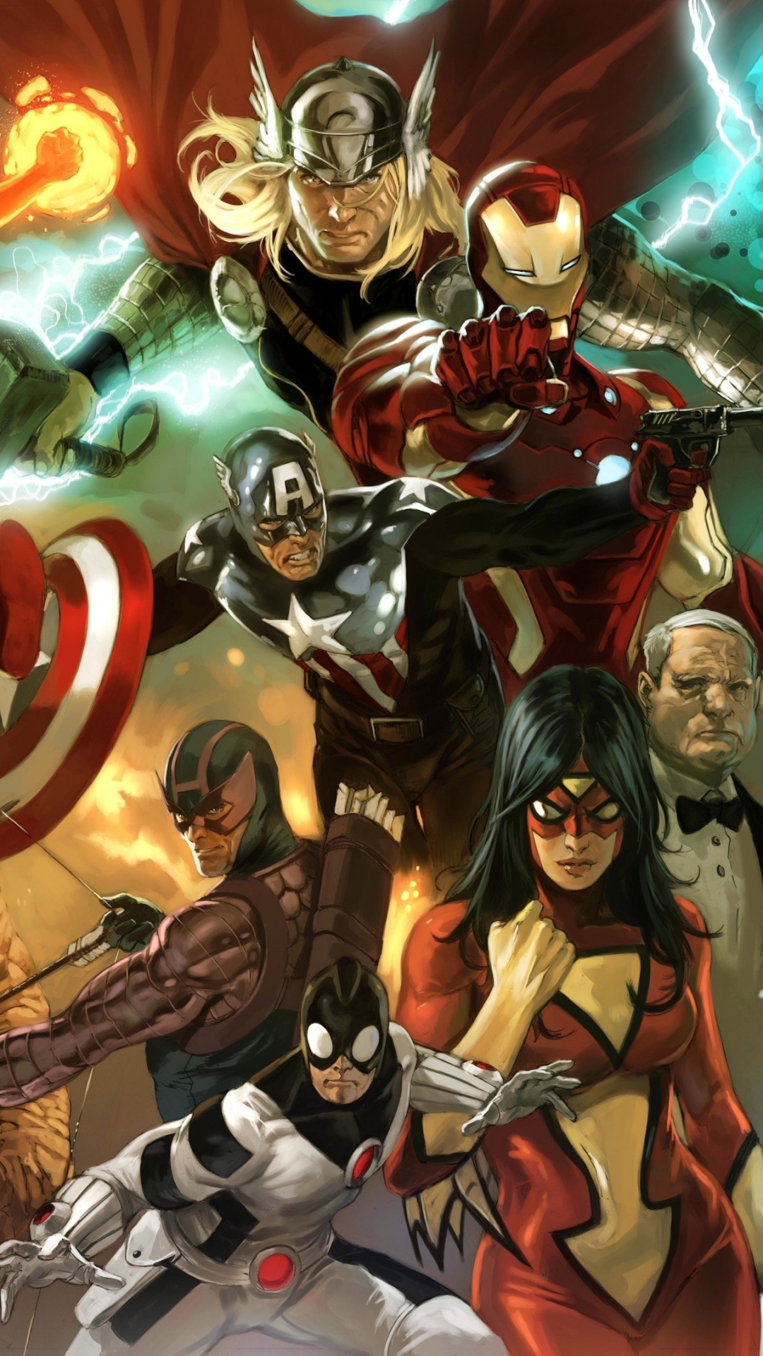 Download mobile wallpaper Captain America, Comics, Thor, Hawkeye, The Avengers for free.