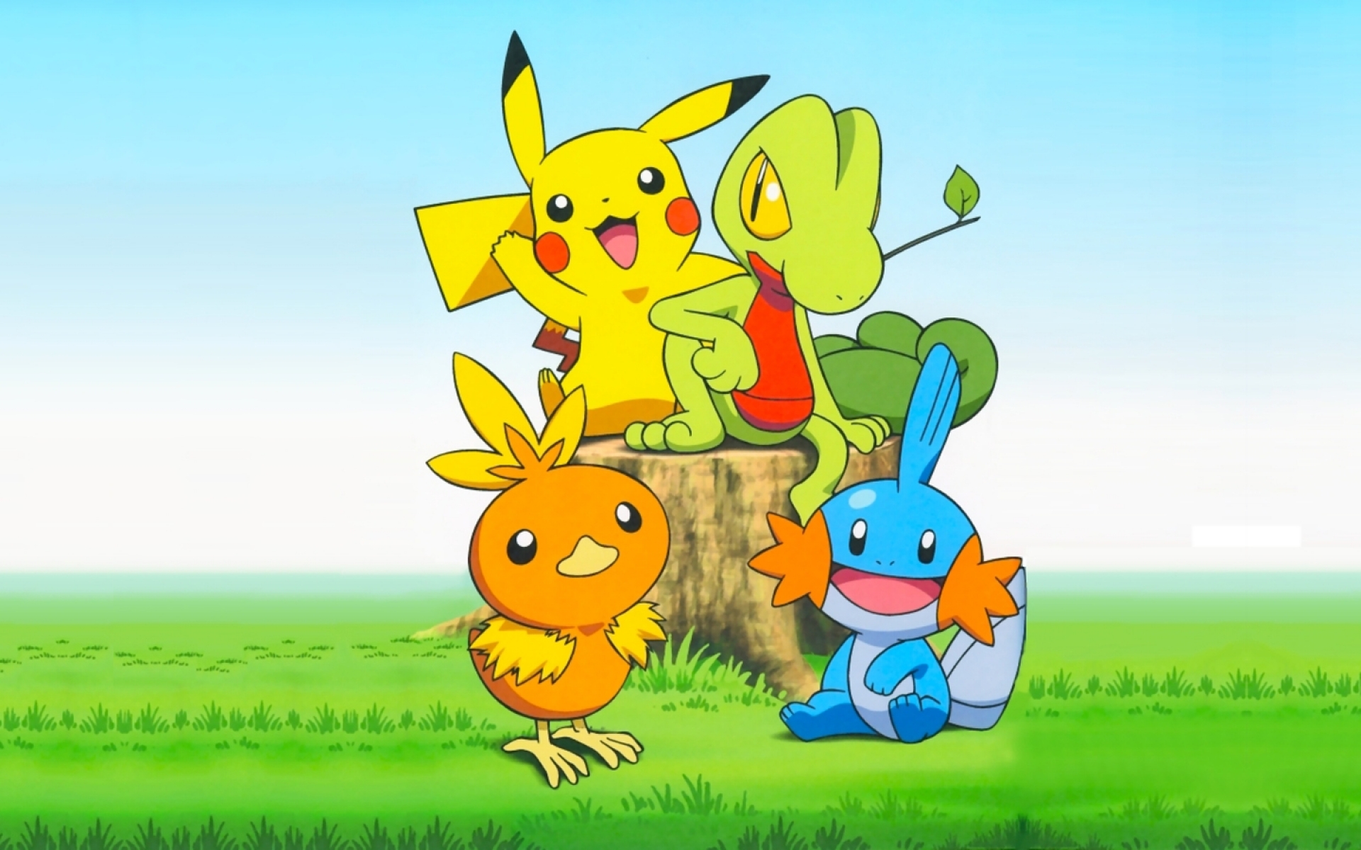 521009 descargar fondo de pantalla pokémon, videojuego, mudkip (pokémon), pikachu, torchic (pokémon), treecko (pokémon): protectores de pantalla e imágenes gratis