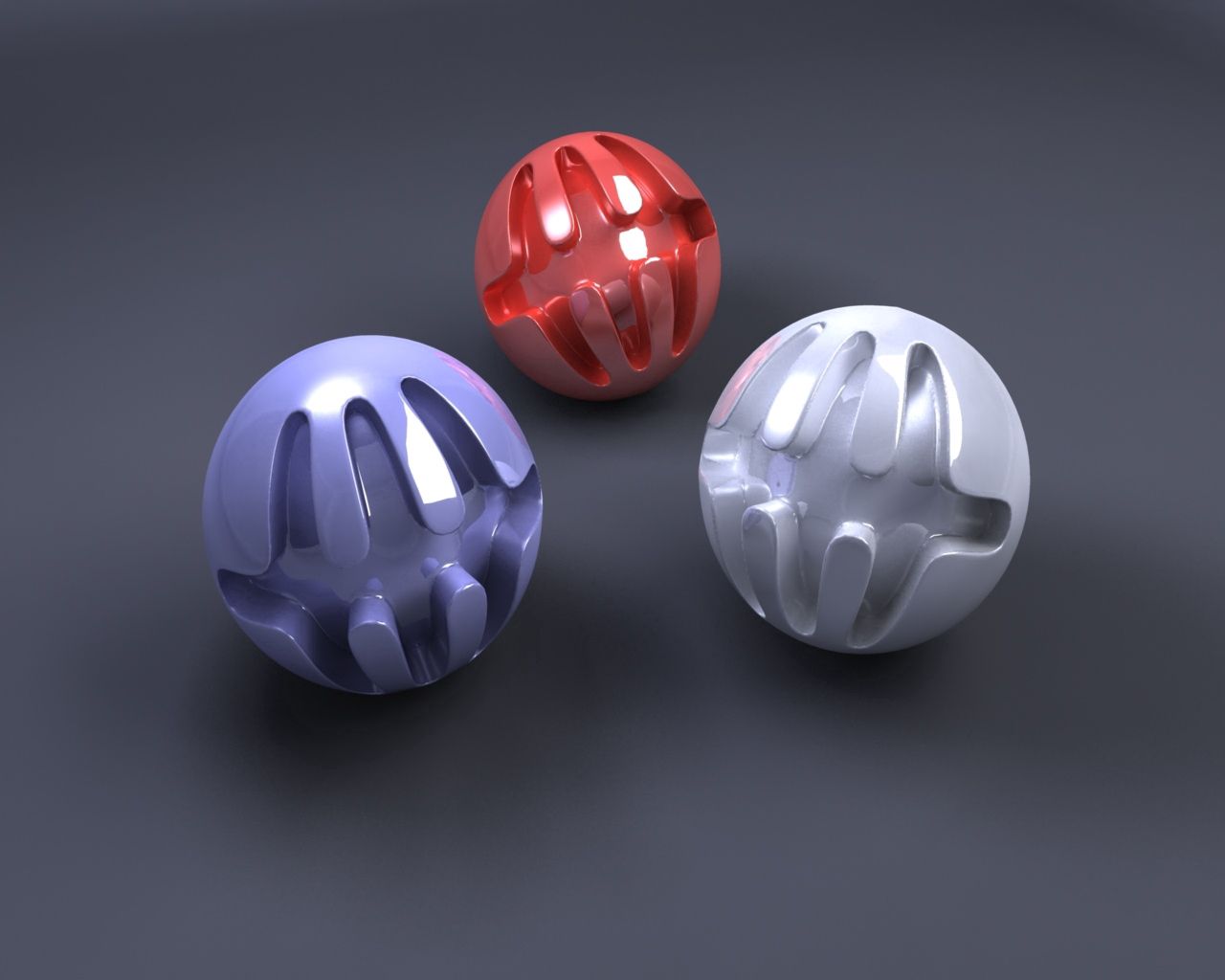 balls, 3d, form, forms, metal, device, notches, slits