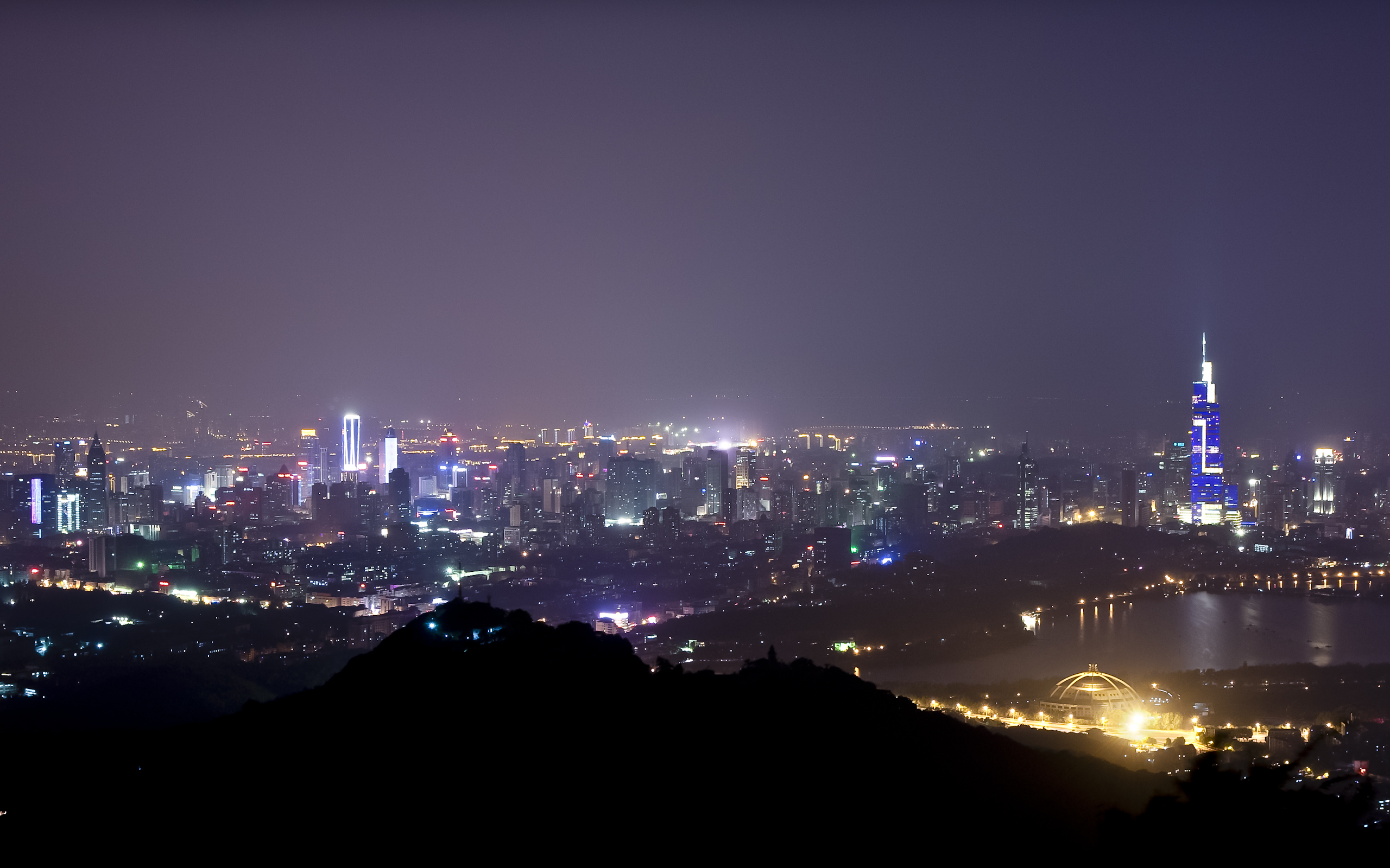 Laden Sie das Städte, China, Nacht, Menschengemacht, Großstadt, Nanjing, Jiangsu-Bild kostenlos auf Ihren PC-Desktop herunter