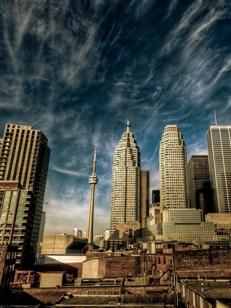 Скачати мобільні шпалери Міста, Архітектура, Хмарочос, Будівля, Міський Пейзаж, Торонто, Skyline, Створено Людиною безкоштовно.