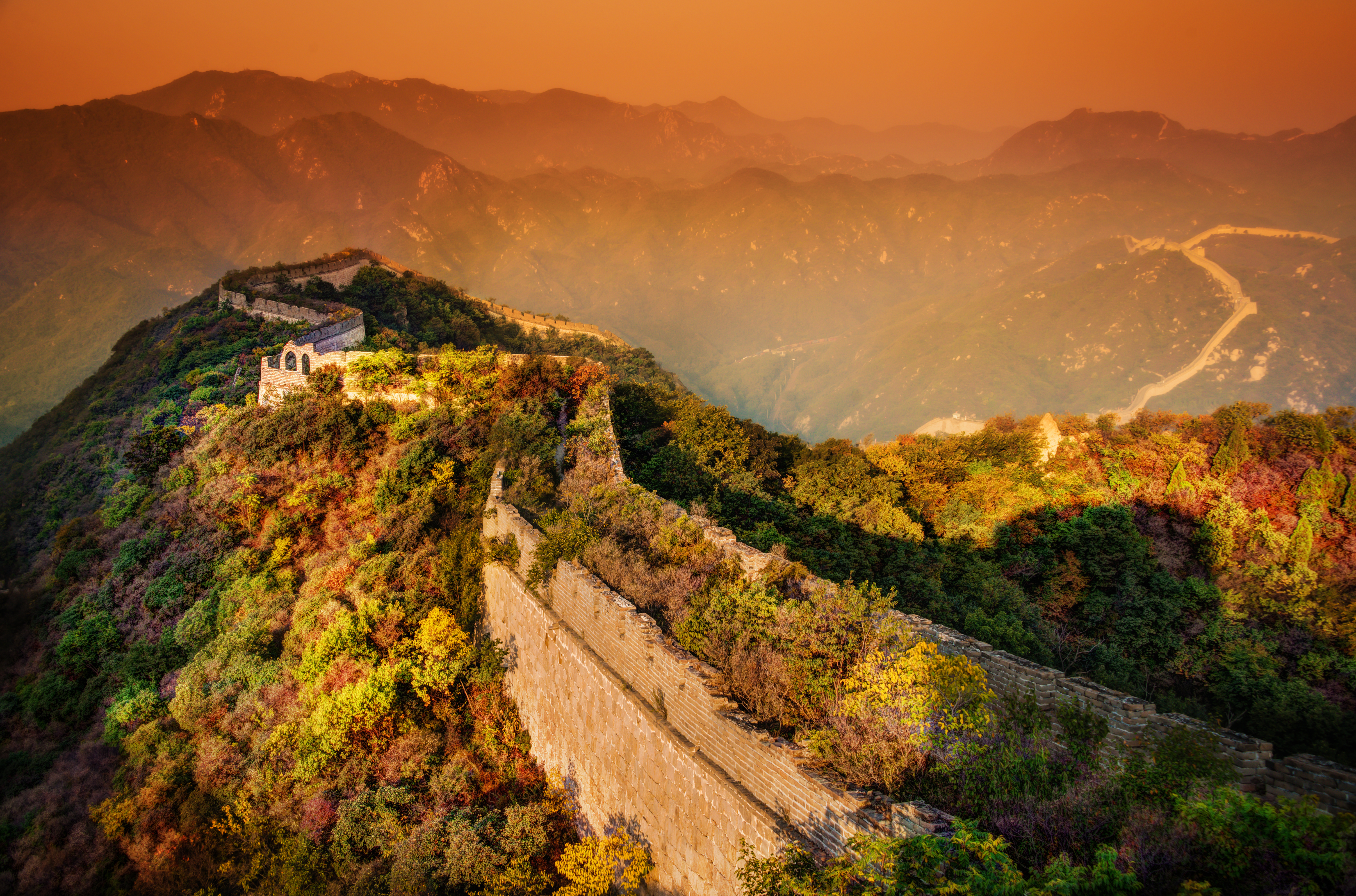 man made, great wall of china, china, fall, monuments
