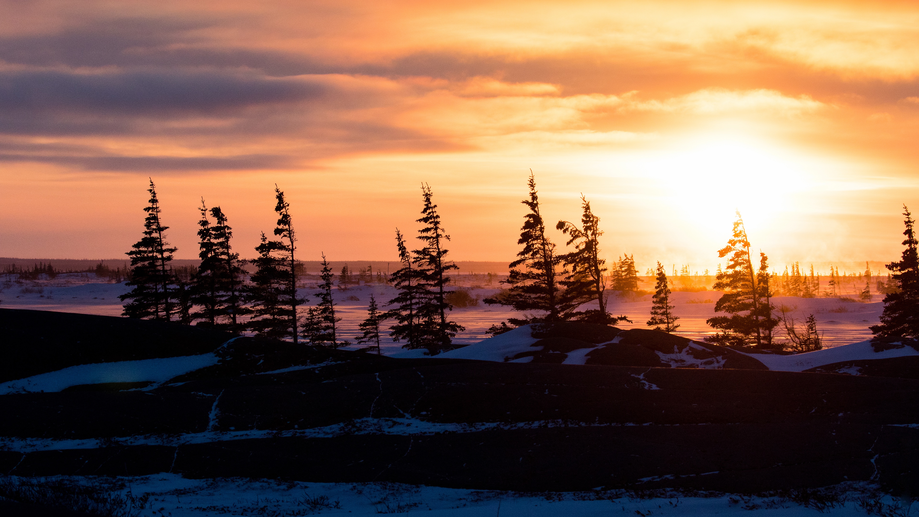 Descarga gratis la imagen Invierno, Naturaleza, Cielo, Atardecer, Tierra/naturaleza en el escritorio de tu PC