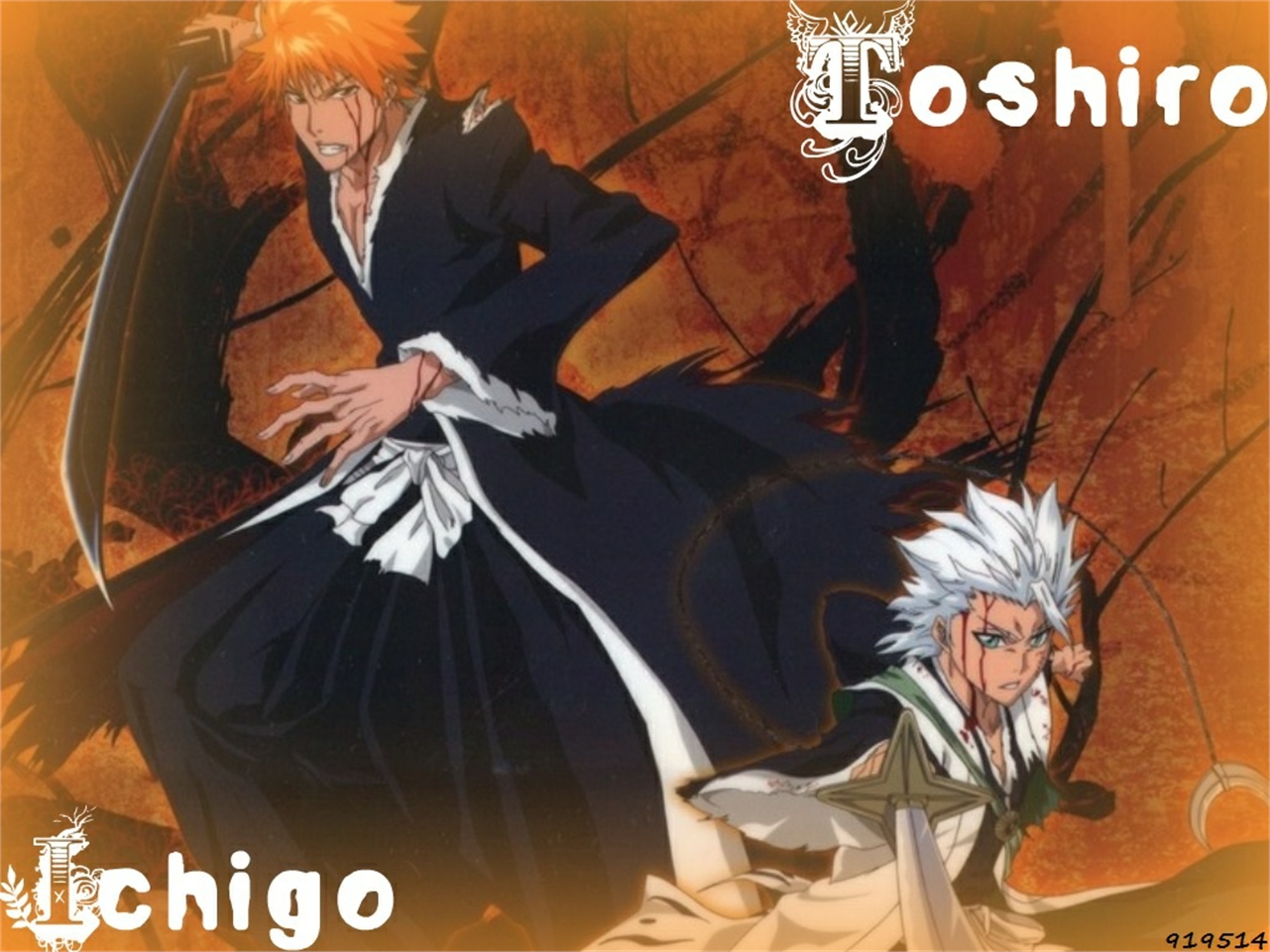 Handy-Wallpaper Bleach, Animes, Ichigo Kurosaki, Tōshirō Hitsugaya kostenlos herunterladen.