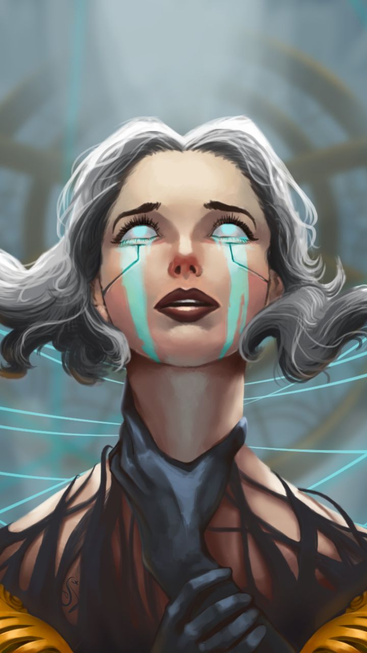 Download mobile wallpaper League Of Legends, Tears, Video Game, White Hair, Lipstick, Camille (League Of Legends) for free.