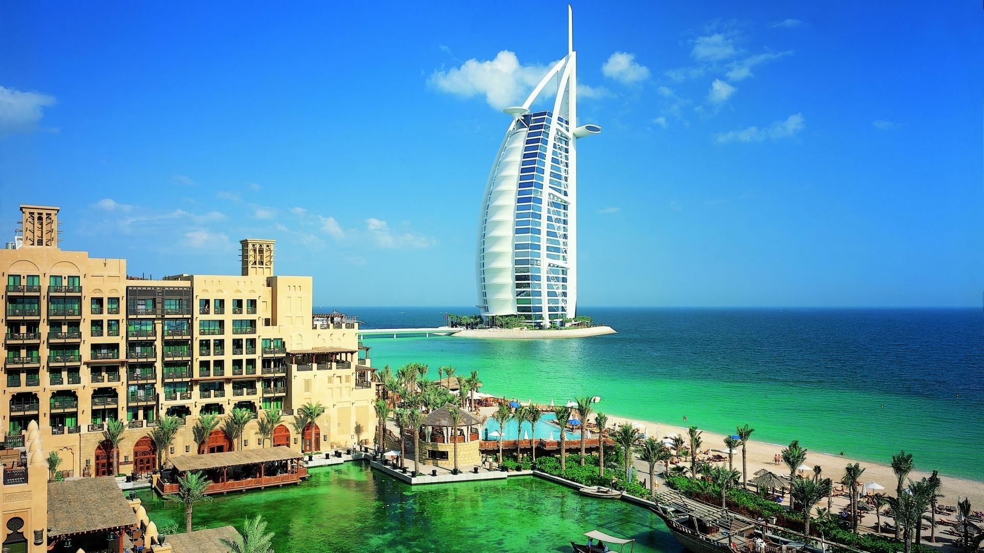 Free download wallpaper Cities, Architecture, Building, Ocean, Dubai, Man Made on your PC desktop