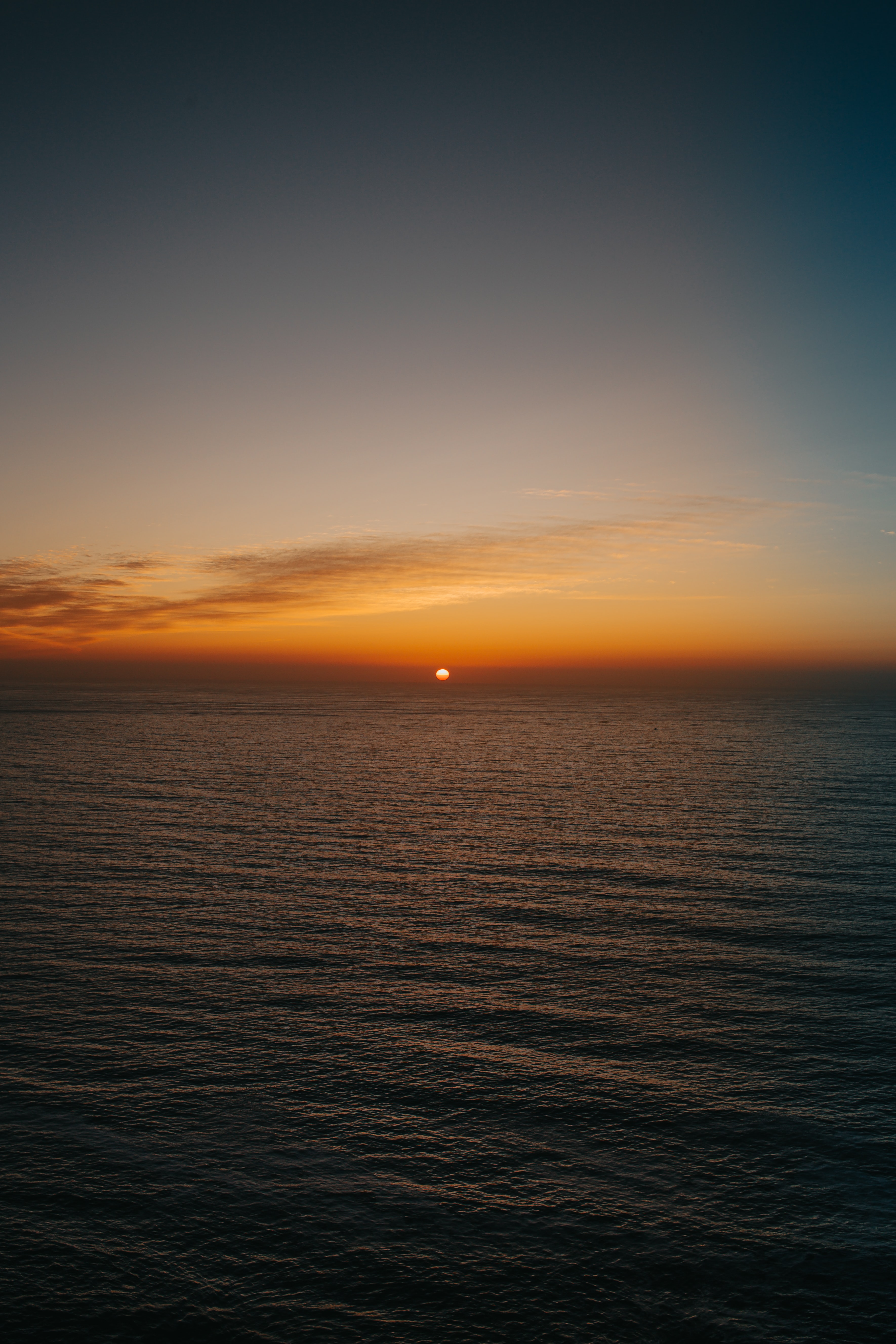 Download mobile wallpaper Horizon, Sea, Sun, Nature, Water, Sunset for free.