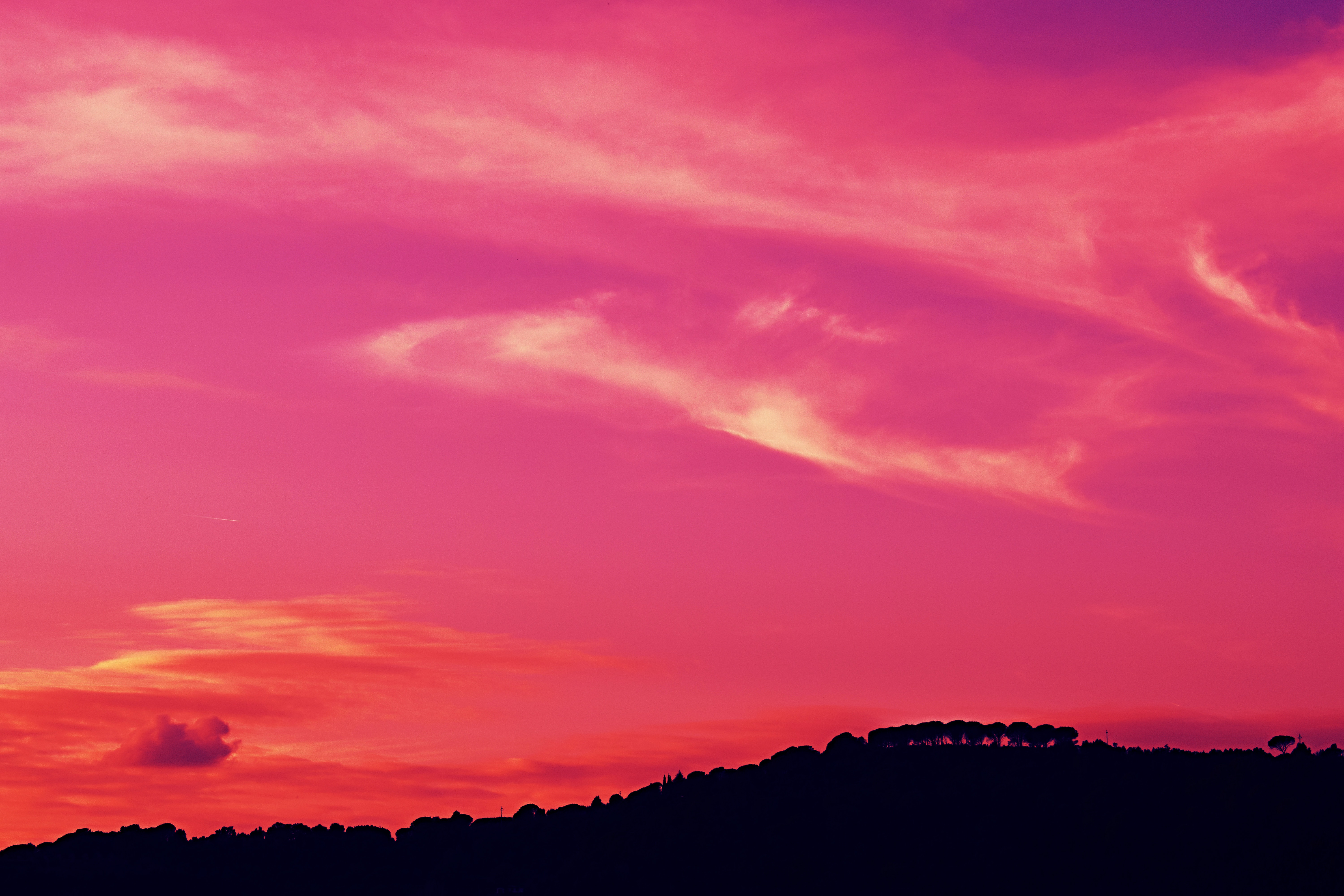 Download mobile wallpaper Dusk, Sky, Twilight, Sunset, Nature, Pink, Dark for free.