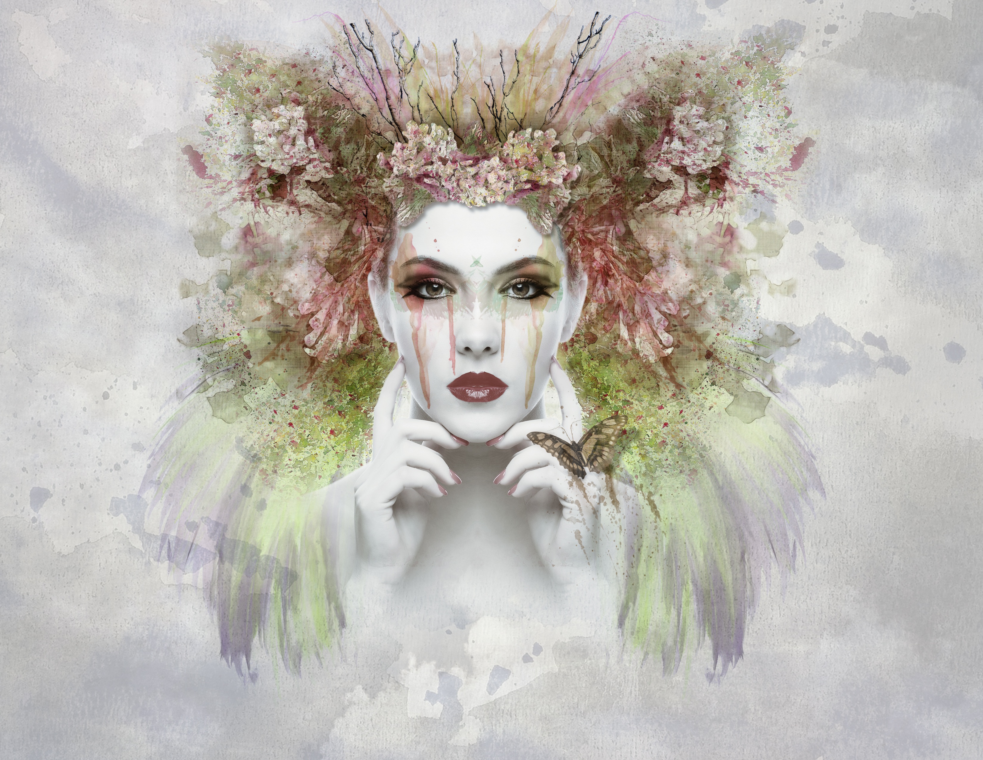 Free download wallpaper Art, Face, Girl, Fantasy on your PC desktop