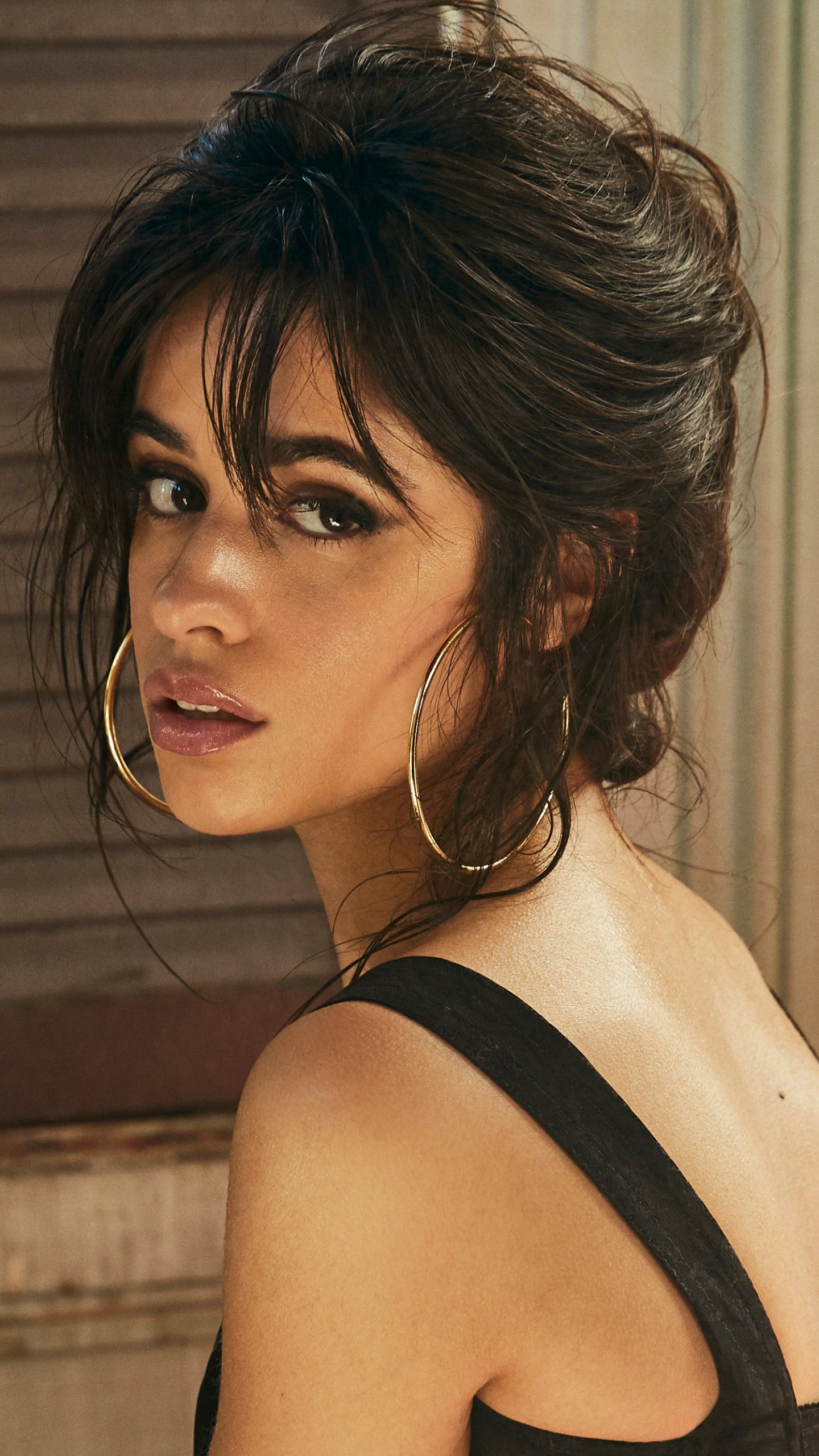 Download mobile wallpaper Music, Singer, Earrings, Brown Eyes, Black Hair, Latina, Camila Cabello for free.