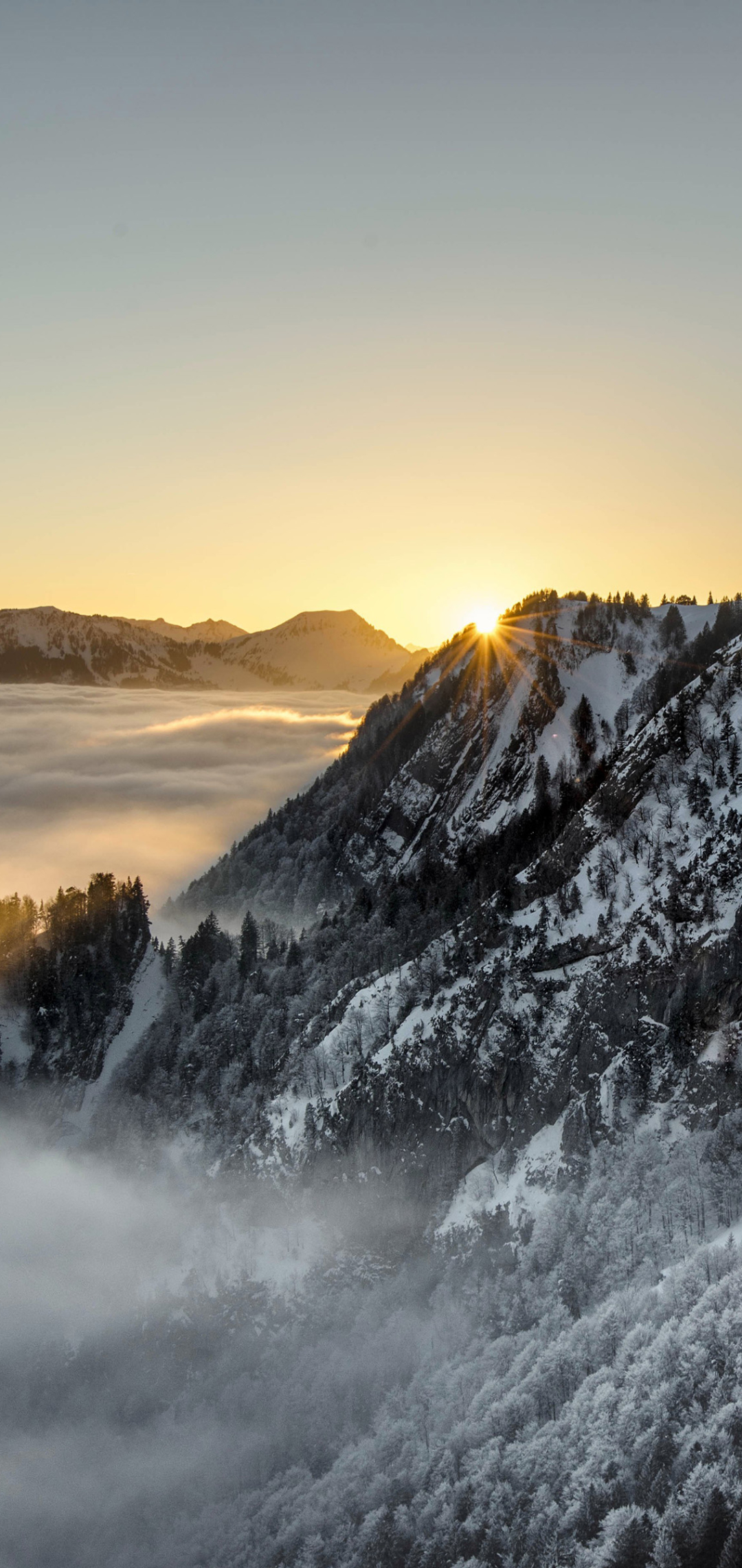 無料モバイル壁紙雪, 夜明け, 山, 日の出, 地球, 山岳をダウンロードします。