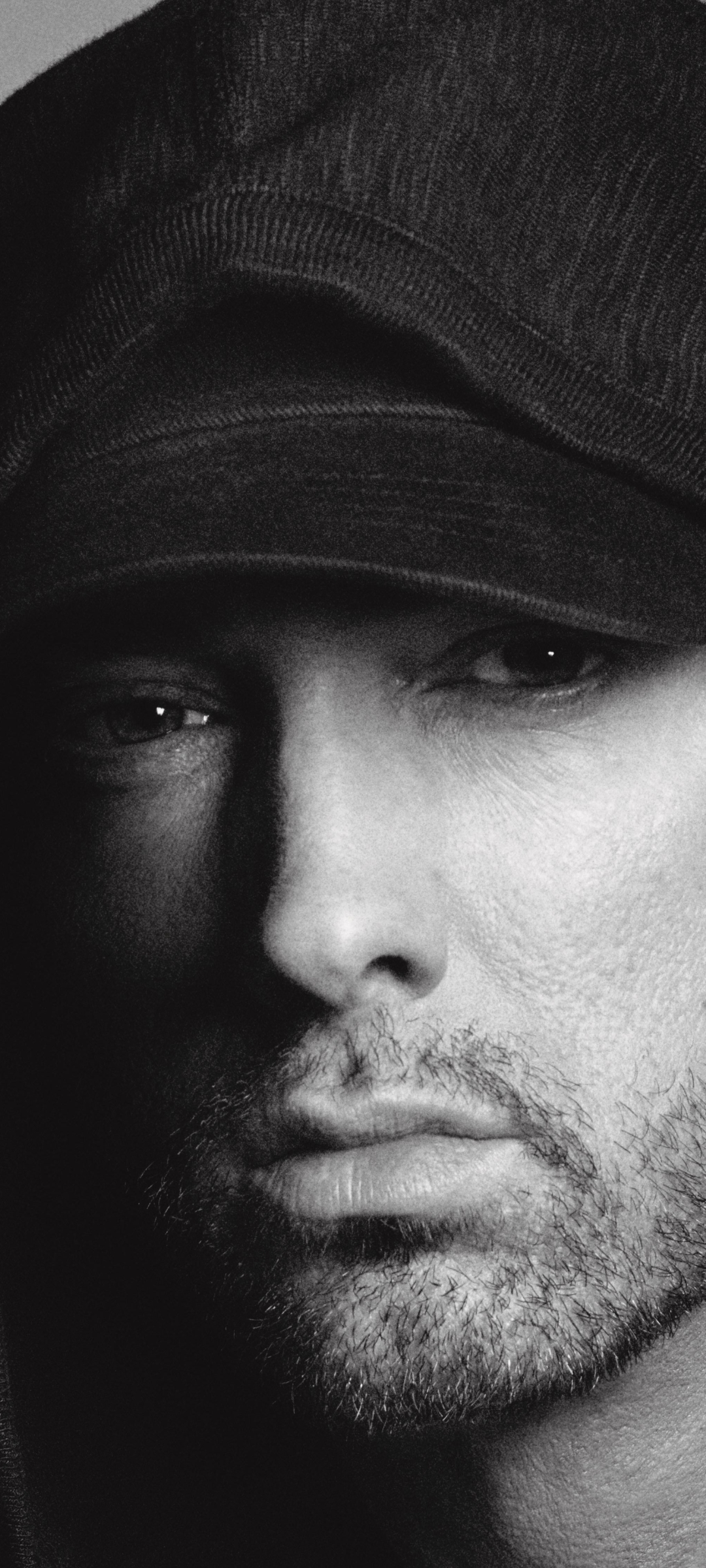 Download mobile wallpaper Music, Eminem, Singer, Hood, American, Black & White for free.