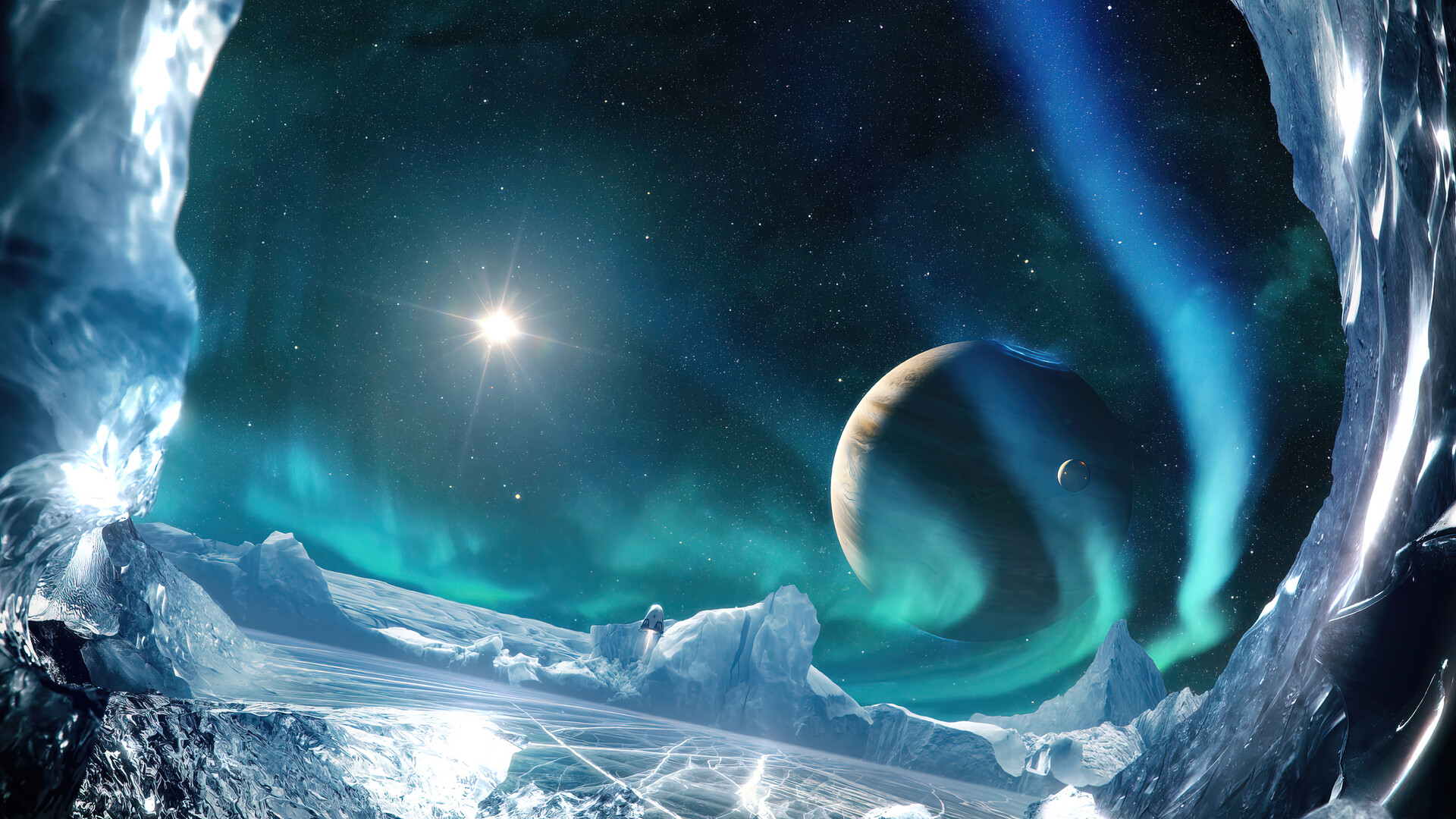 Download mobile wallpaper Landscape, Aurora Borealis, Sci Fi for free.