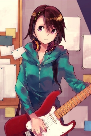 Download mobile wallpaper Music, Anime, Guitar for free.