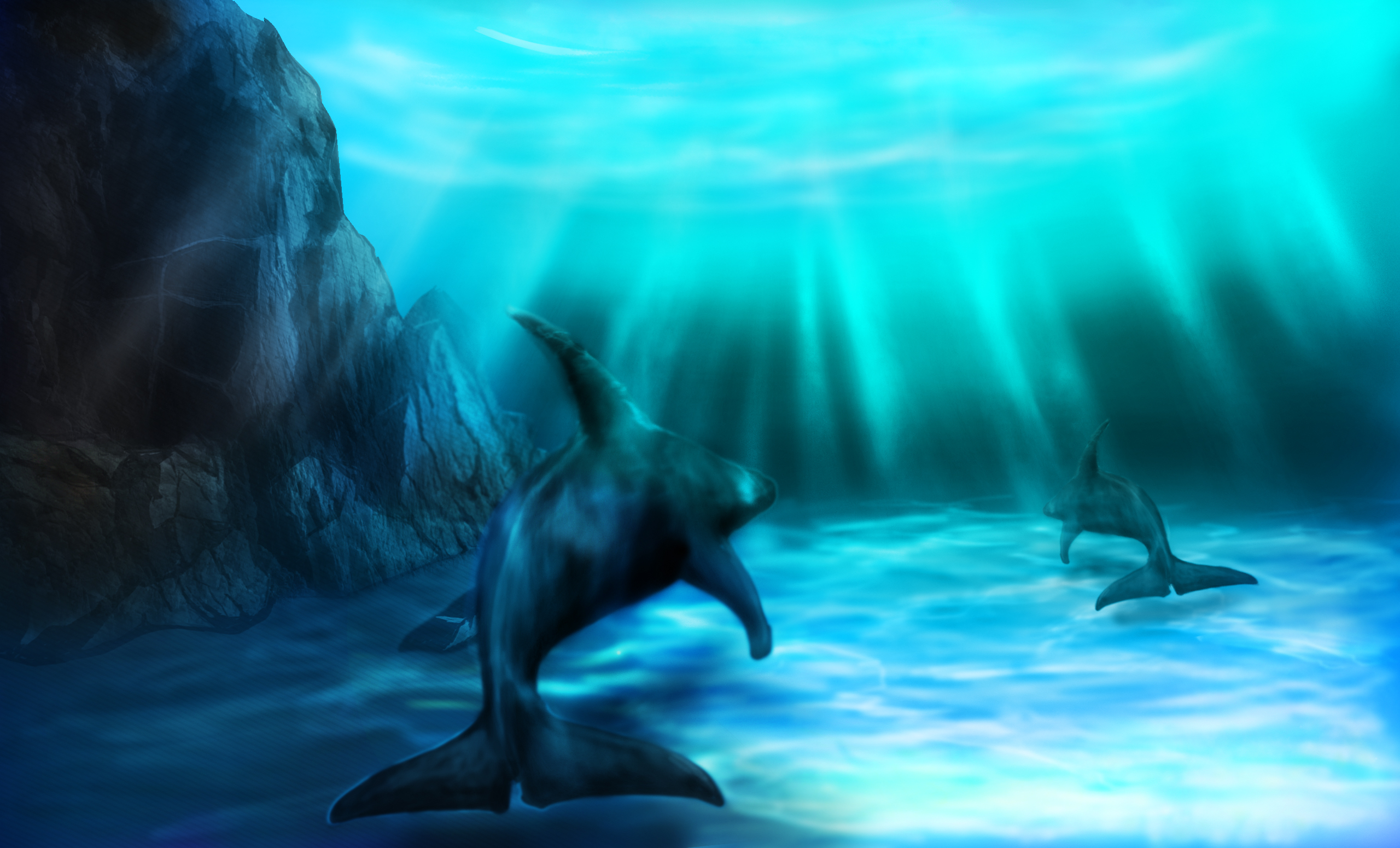 Descarga gratuita de fondo de pantalla para móvil de Animales, Submarina, Delfin.