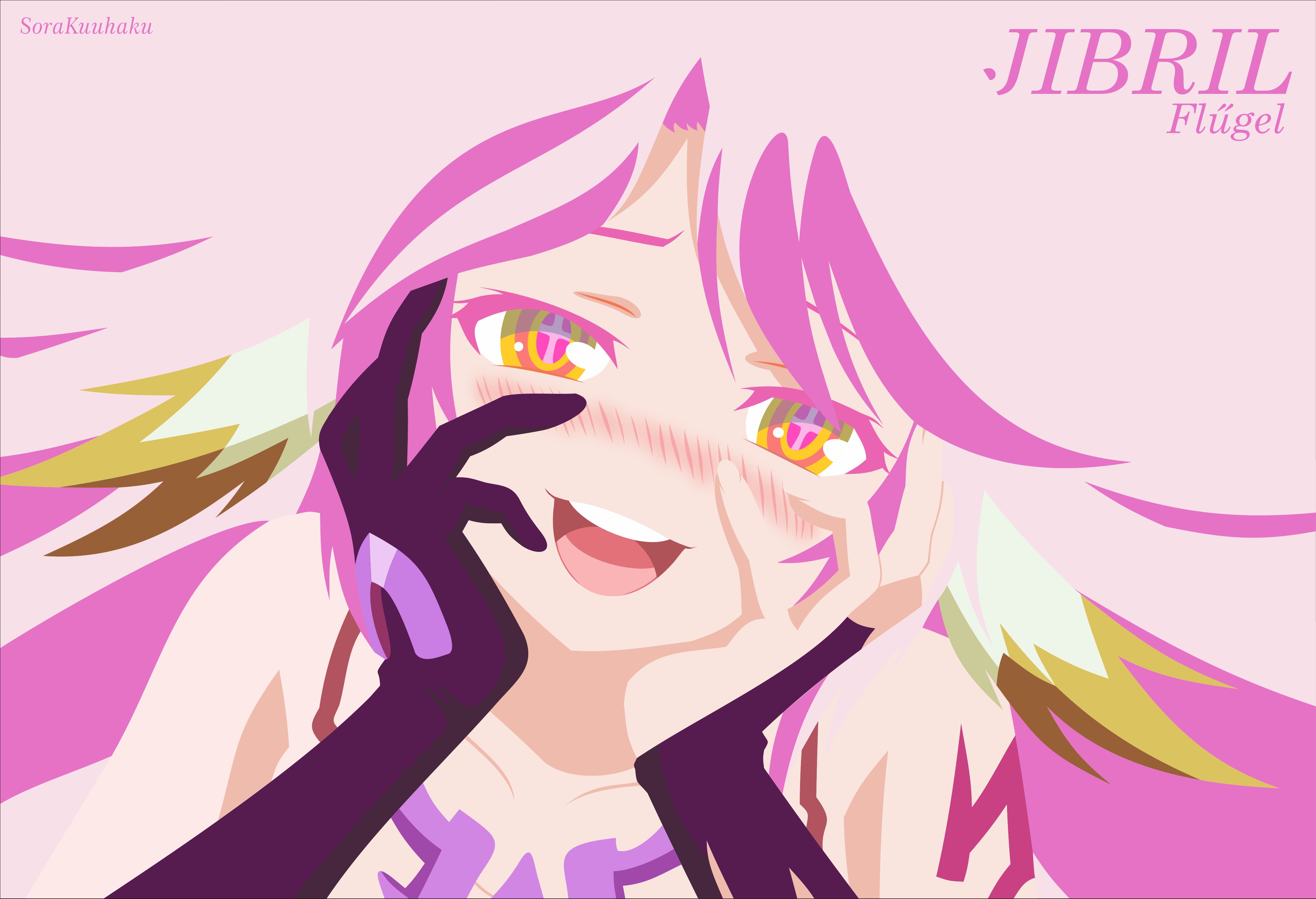Free download wallpaper Anime, Face, Pink Hair, Blush, No Game No Life, Jibril (No Game No Life) on your PC desktop