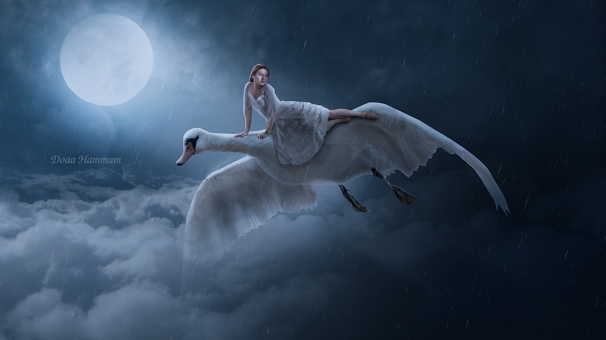 Free download wallpaper Fantasy, Full Moon, Cloud, Women on your PC desktop