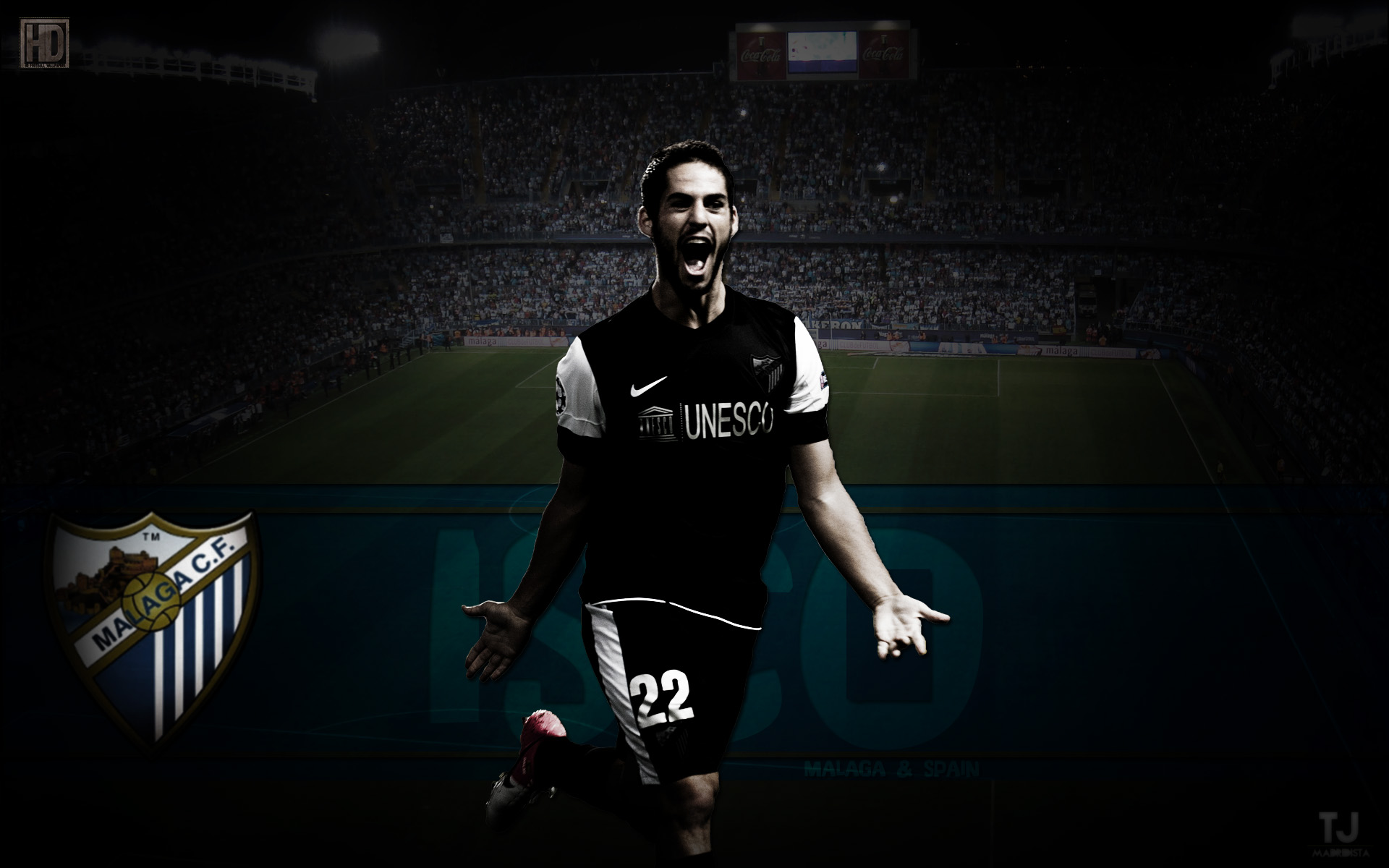Download mobile wallpaper Sports, Soccer, Spanish, Malaga, Isco for free.