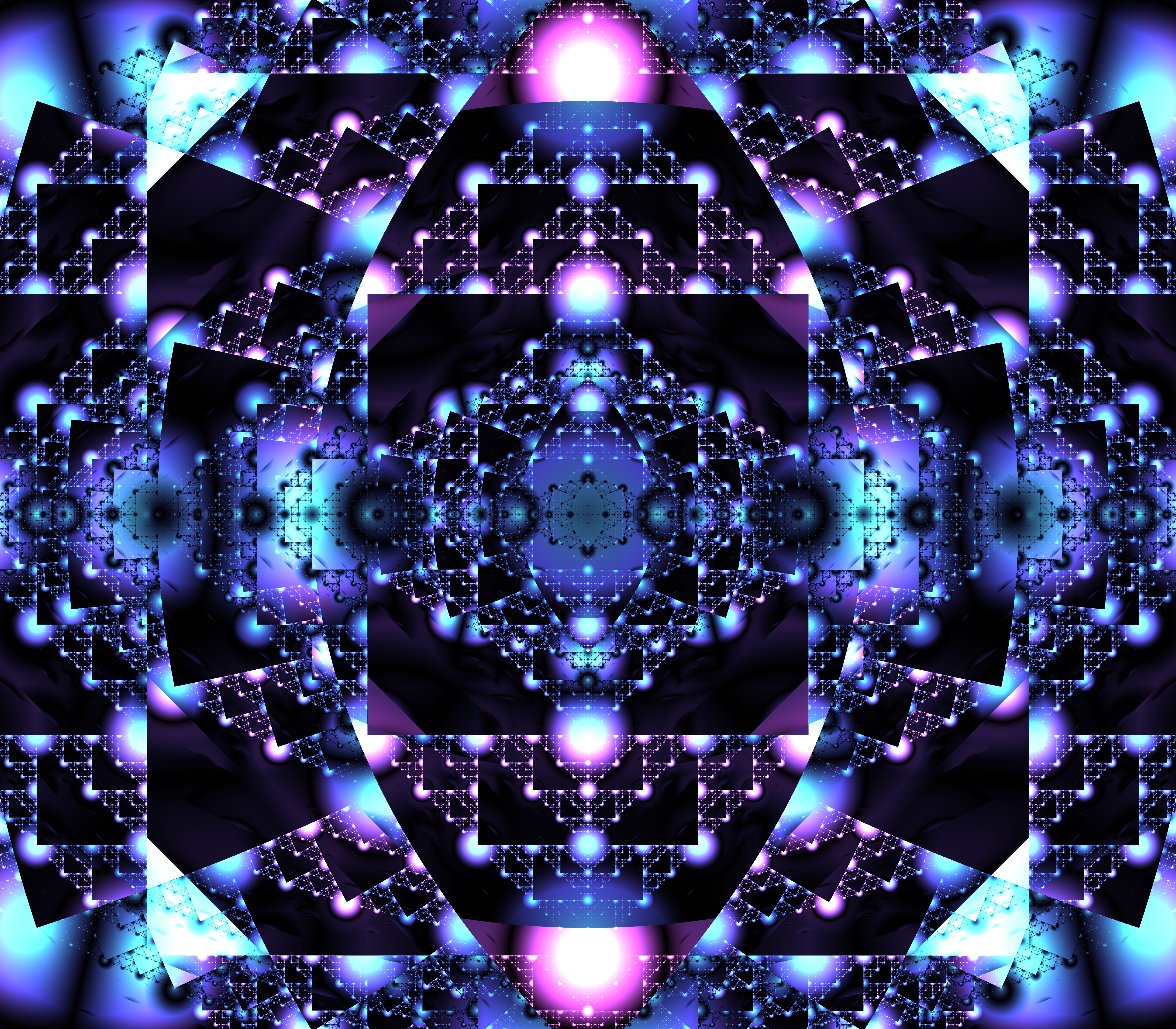 Download mobile wallpaper Square, Geometry, Pattern, Glow, Abstract, Fractal for free.