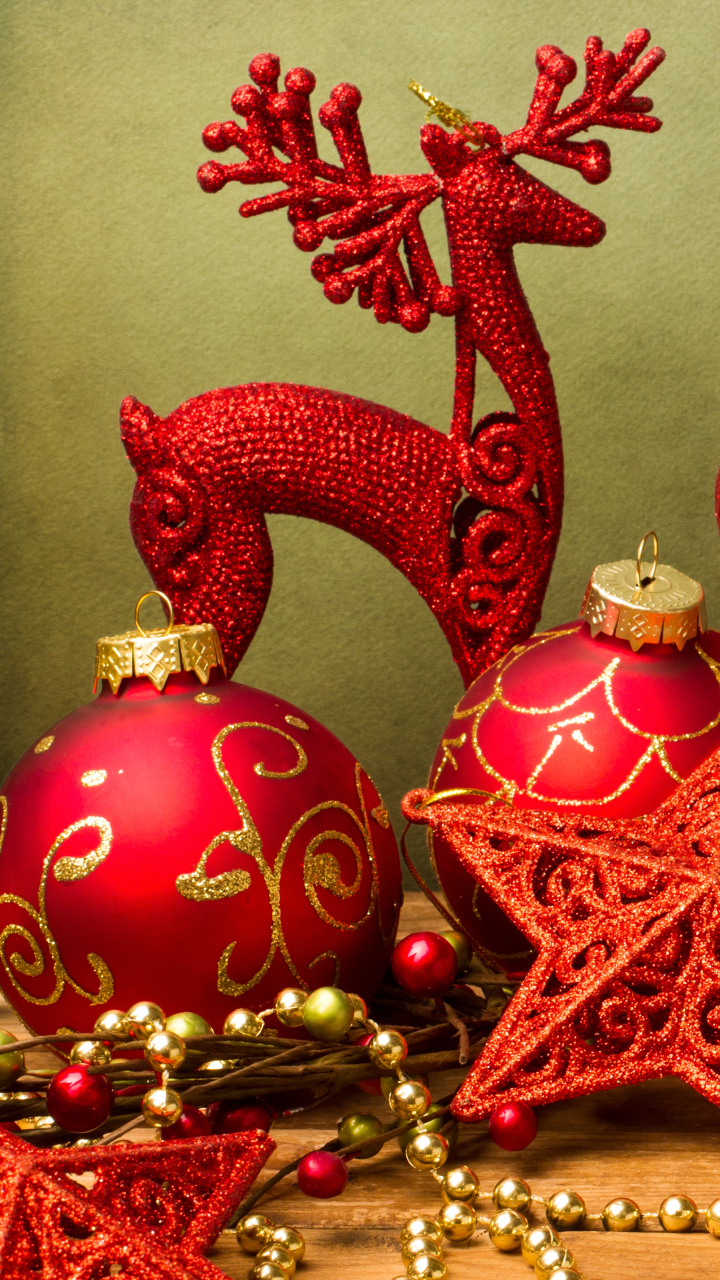 Handy-Wallpaper Feiertage, Weihnachten, Weihnachtsschmuck, Rentier kostenlos herunterladen.