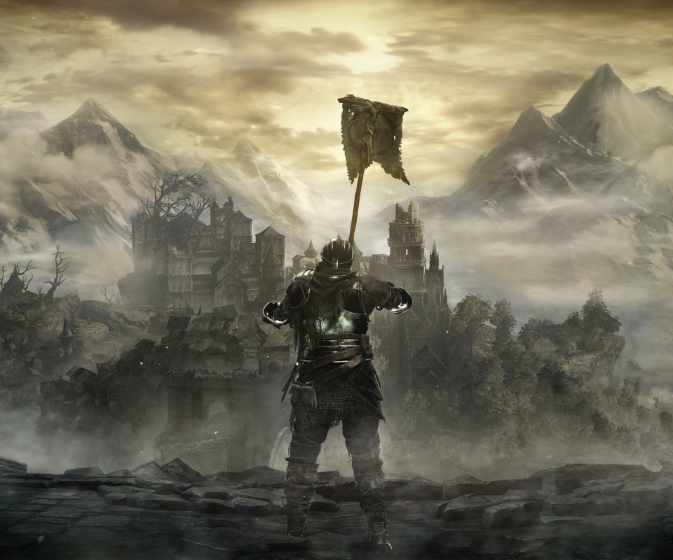 Handy-Wallpaper Landschaft, Berg, Gebirge, Ritter, Rüstung, Computerspiele, Schloss, Dark Souls, Dark Souls Iii kostenlos herunterladen.