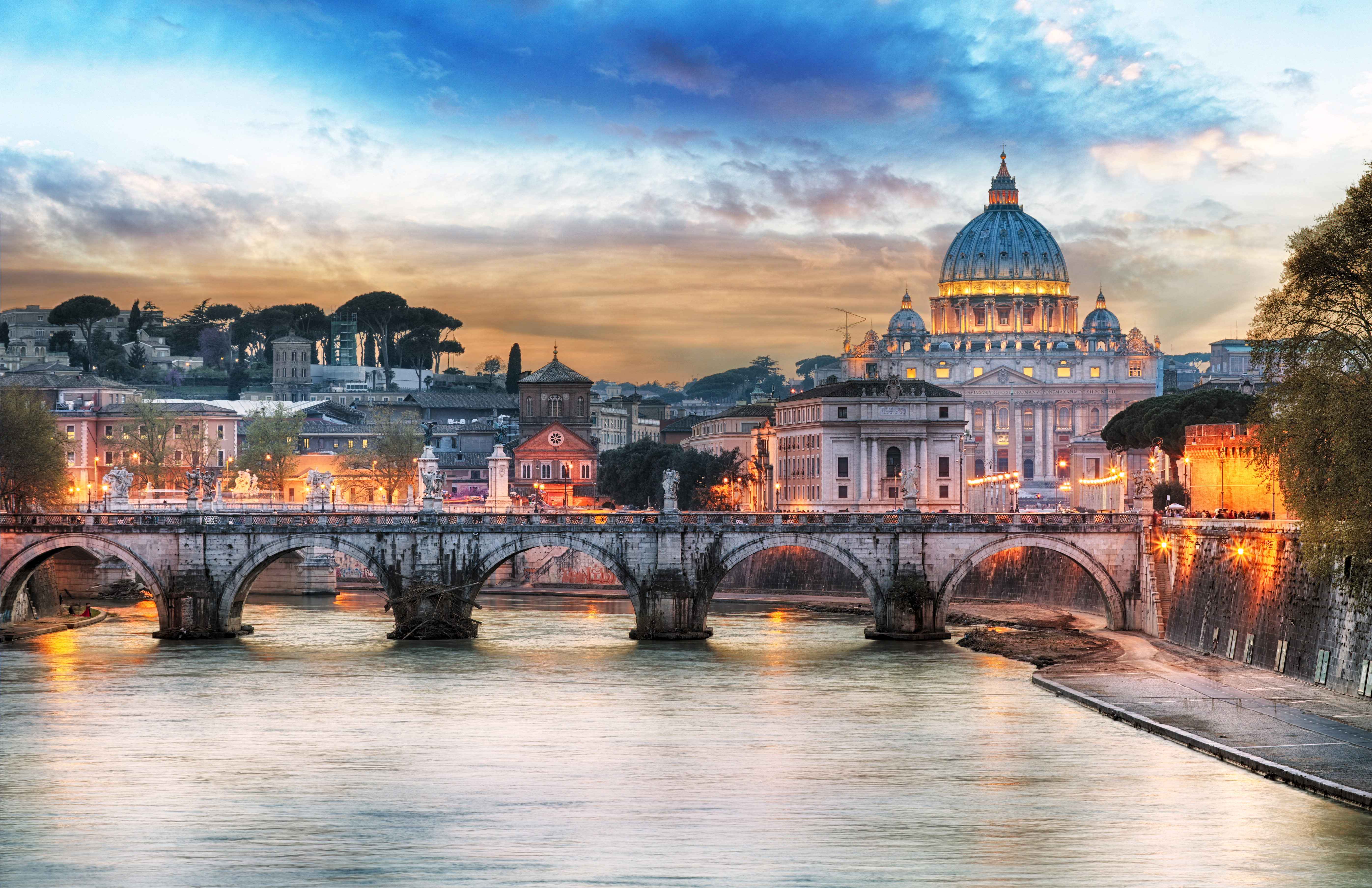 1527401 descargar imagen roma, italia, puente, hecho por el hombre, ciudad, hazme, rio, ciudades: fondos de pantalla y protectores de pantalla gratis