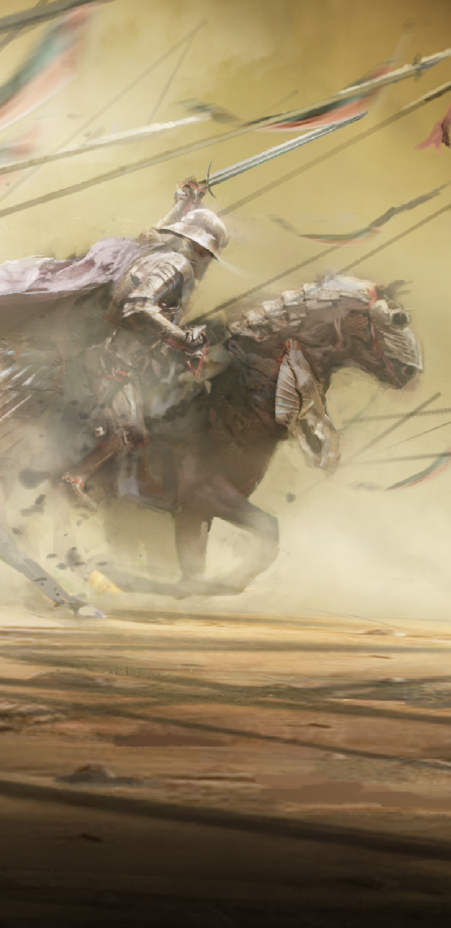 Download mobile wallpaper Fantasy, Warrior, Horse, Knight, Armor for free.
