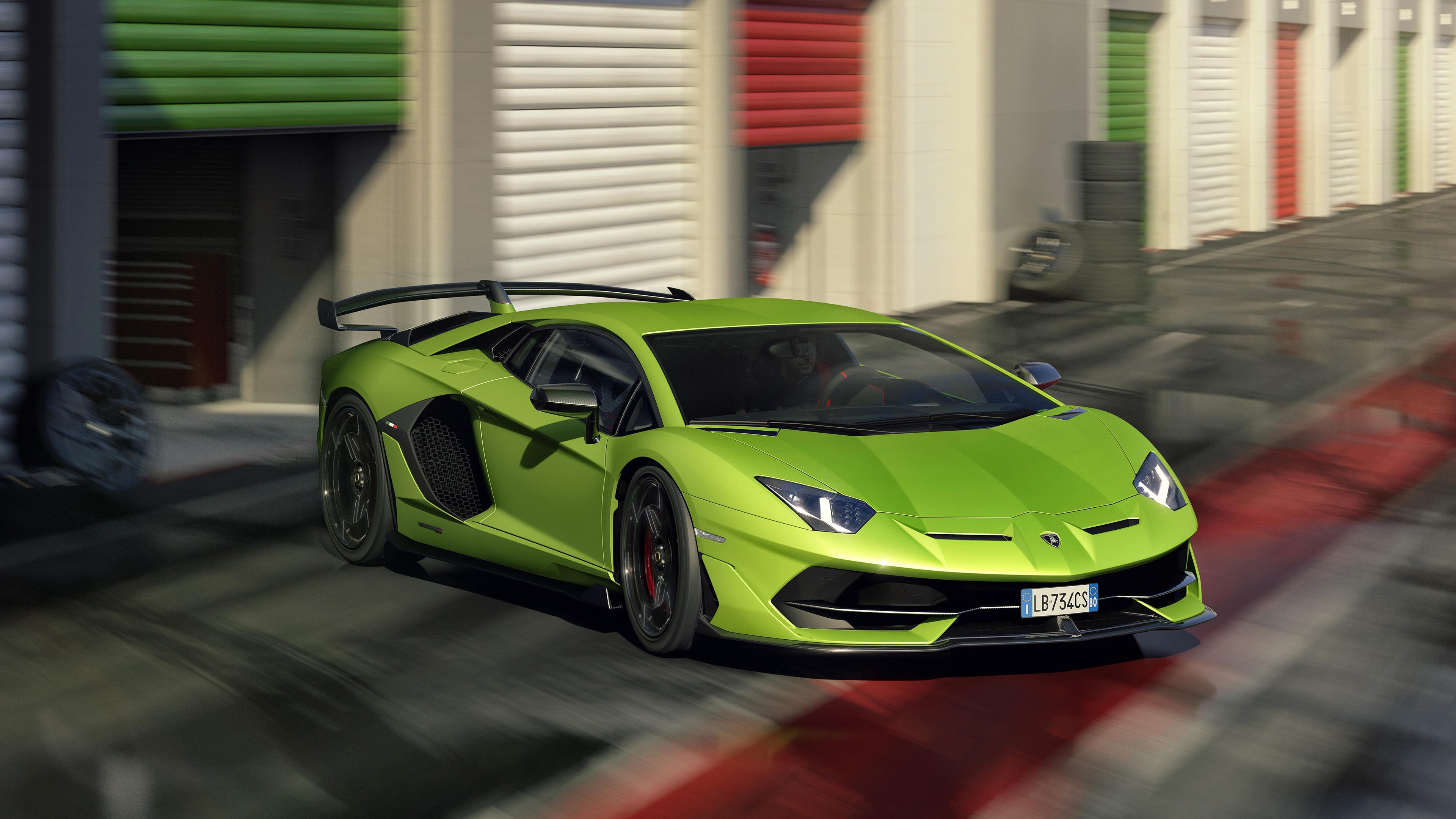 Download mobile wallpaper Lamborghini, Supercar, Vehicles, Green Car, Lamborghini Aventador Svj for free.