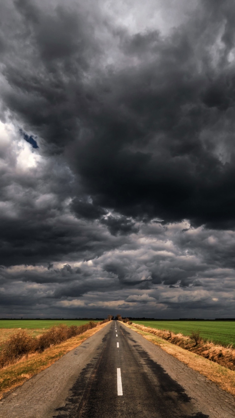 Download mobile wallpaper Landscape, Road, Field, Cloud, Man Made for free.