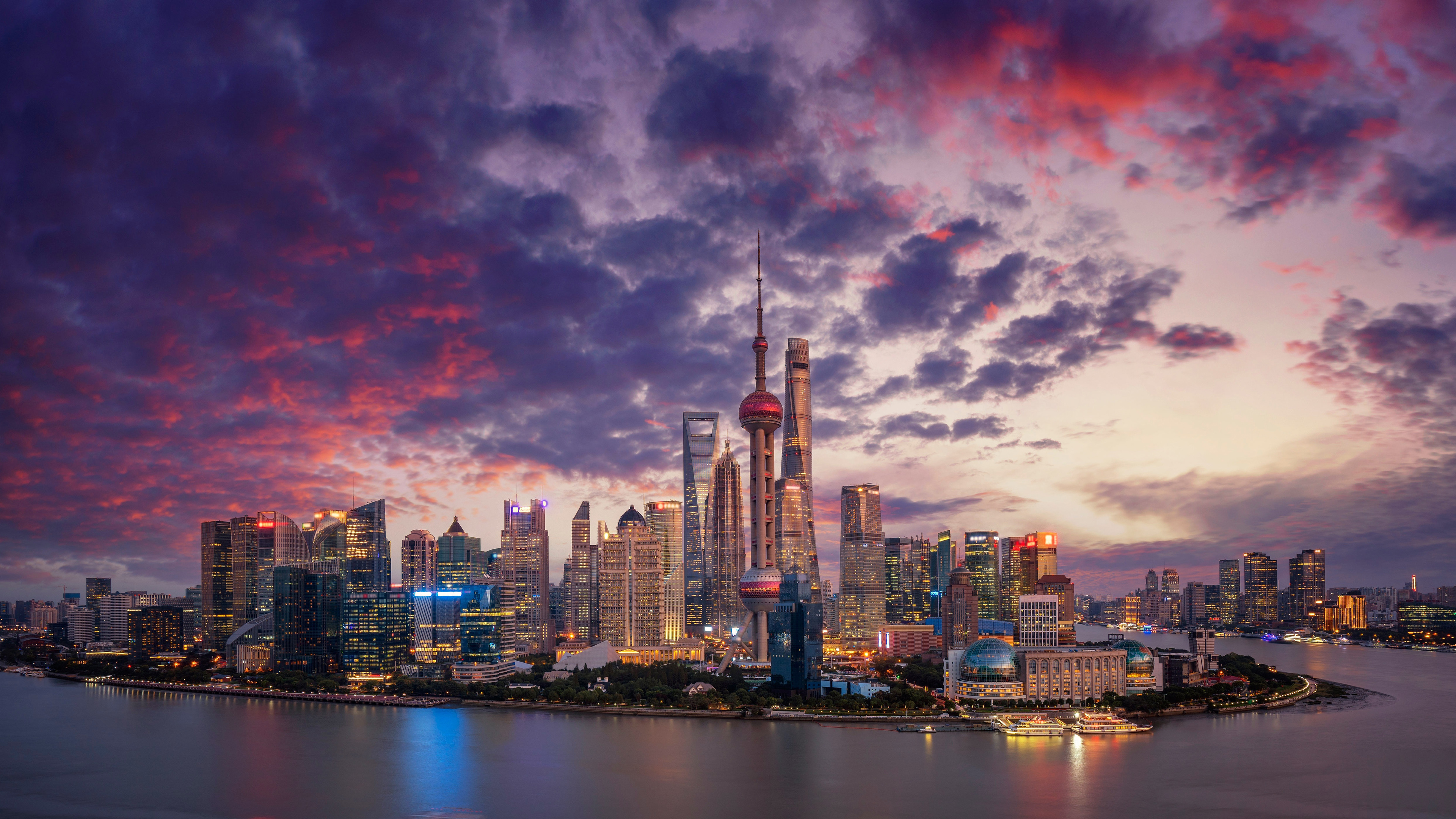 Download mobile wallpaper Cities, Skyscraper, Cityscape, China, Shanghai, Skyline, Man Made, Oriental Pearl Tower for free.