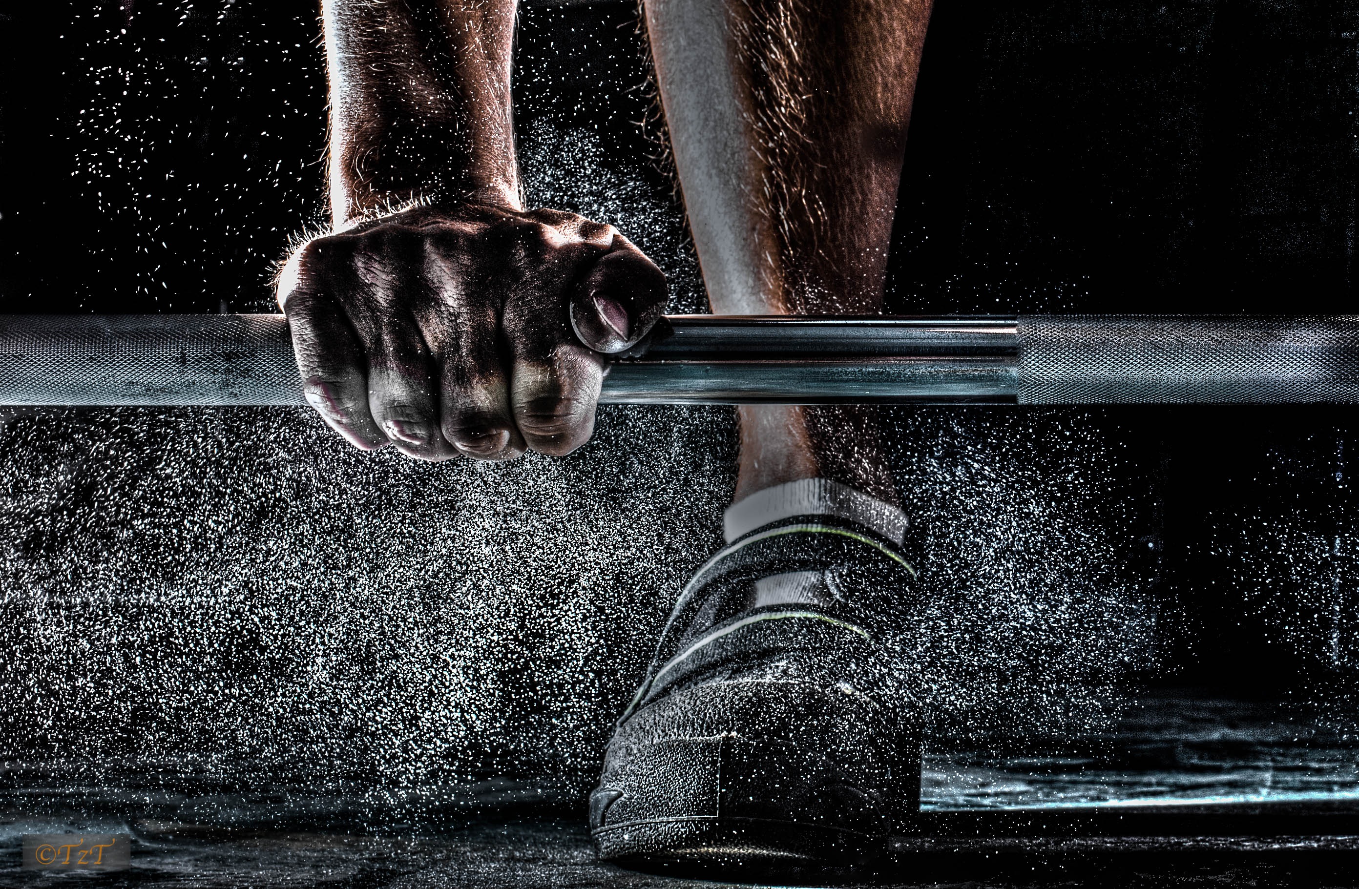 barbell, sports, rod, sneakers, magnesia, hands, vulture