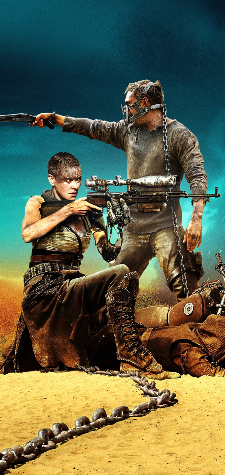 Download mobile wallpaper Charlize Theron, Tom Hardy, Movie, Mad Max: Fury Road, Max Rockatansky, Imperator Furiosa for free.