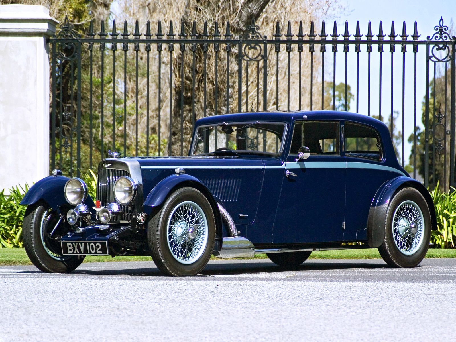 119305 скачать обои машины, ретро, астон мартин (aston martin), 1934, тачки (cars), синий, вид сбоку, mkii - заставки и картинки бесплатно