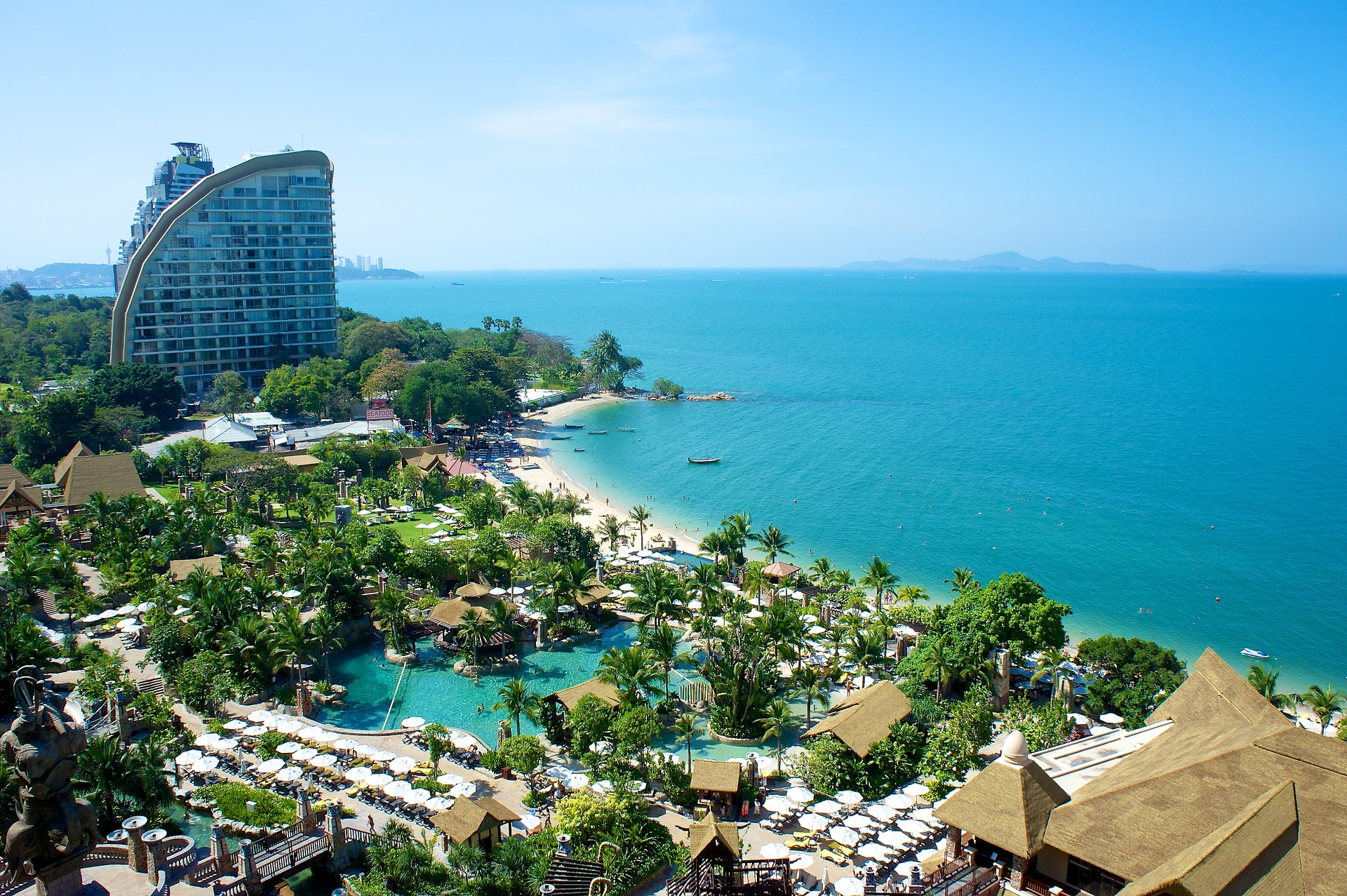 Download mobile wallpaper Beach, Ocean, Tropical, Resort, Thailand, Man Made for free.
