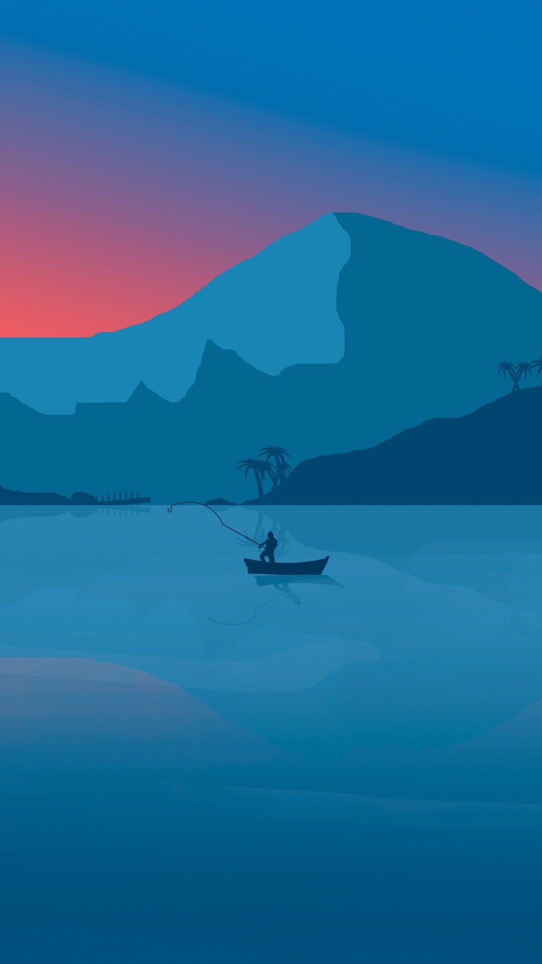 Download mobile wallpaper Landscape, Artistic, Fishing for free.