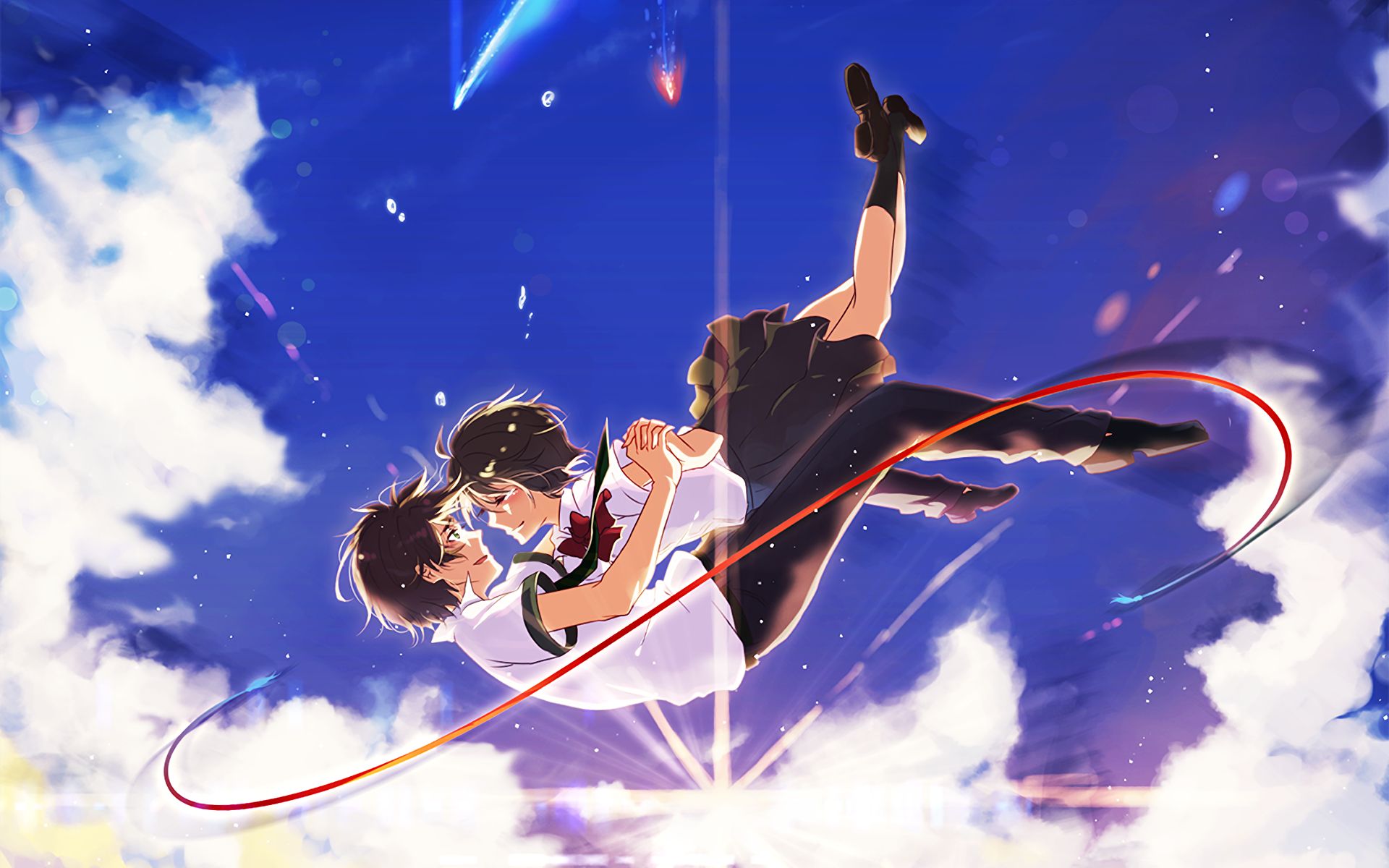 Download mobile wallpaper Anime, Your Name, Kimi No Na Wa, Mitsuha Miyamizu, Taki Tachibana for free.