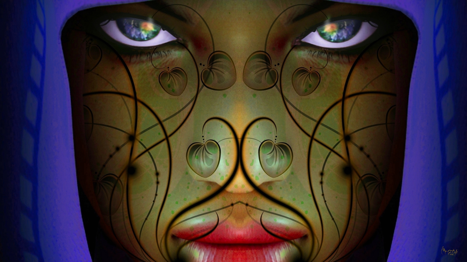 Free download wallpaper Fantasy, Artistic, Face, Eye on your PC desktop