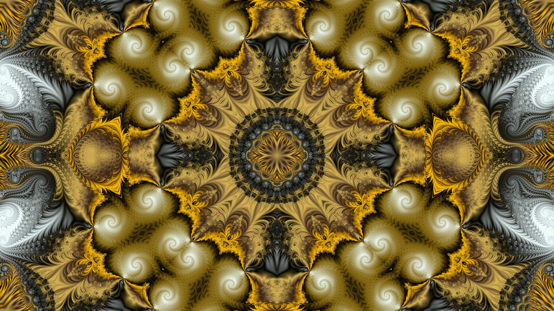Download mobile wallpaper Abstract, Gold, Fractal for free.