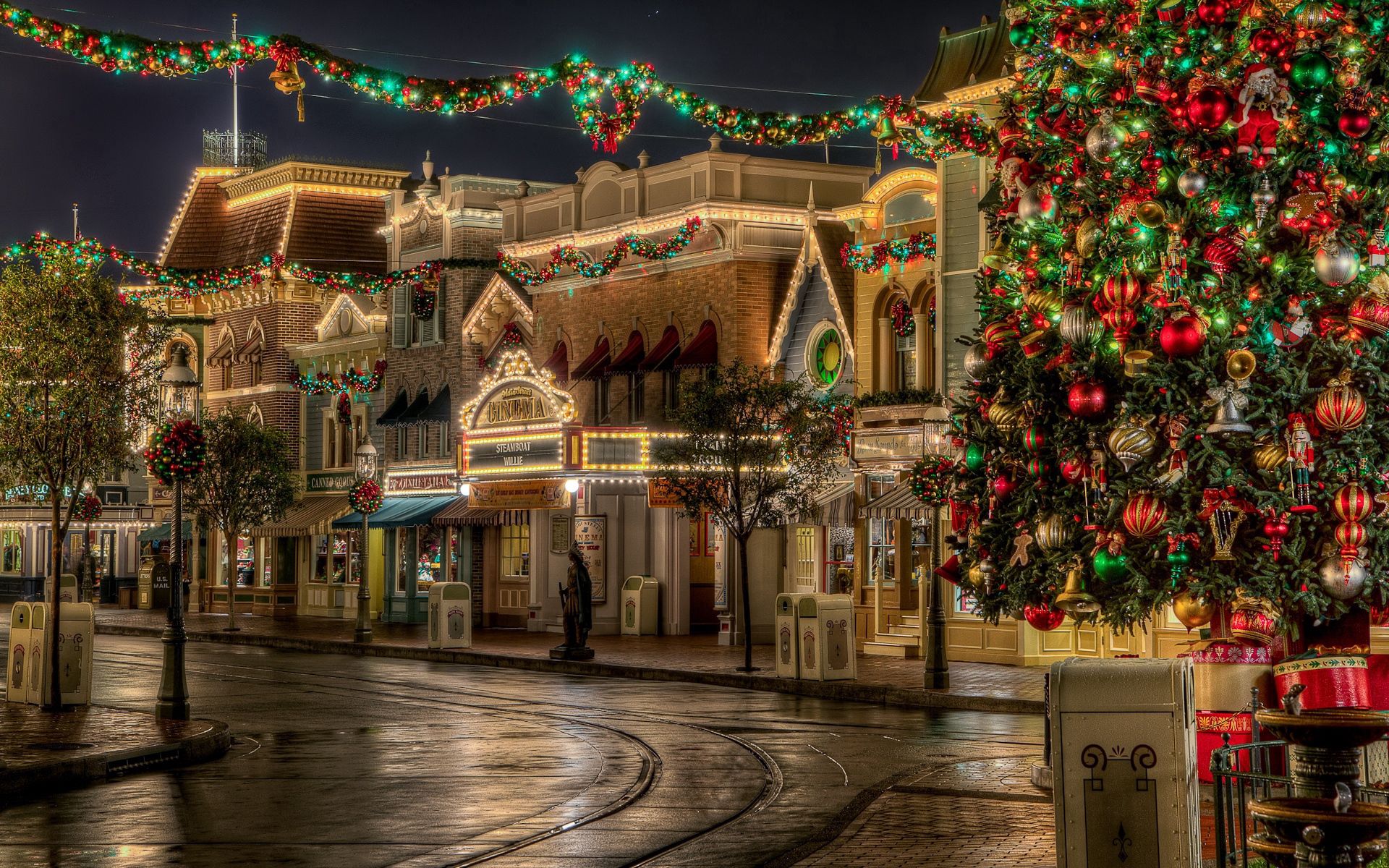 Free download wallpaper Cities, Christmas, Holiday, Atmosphere, City, Hdr, Street on your PC desktop