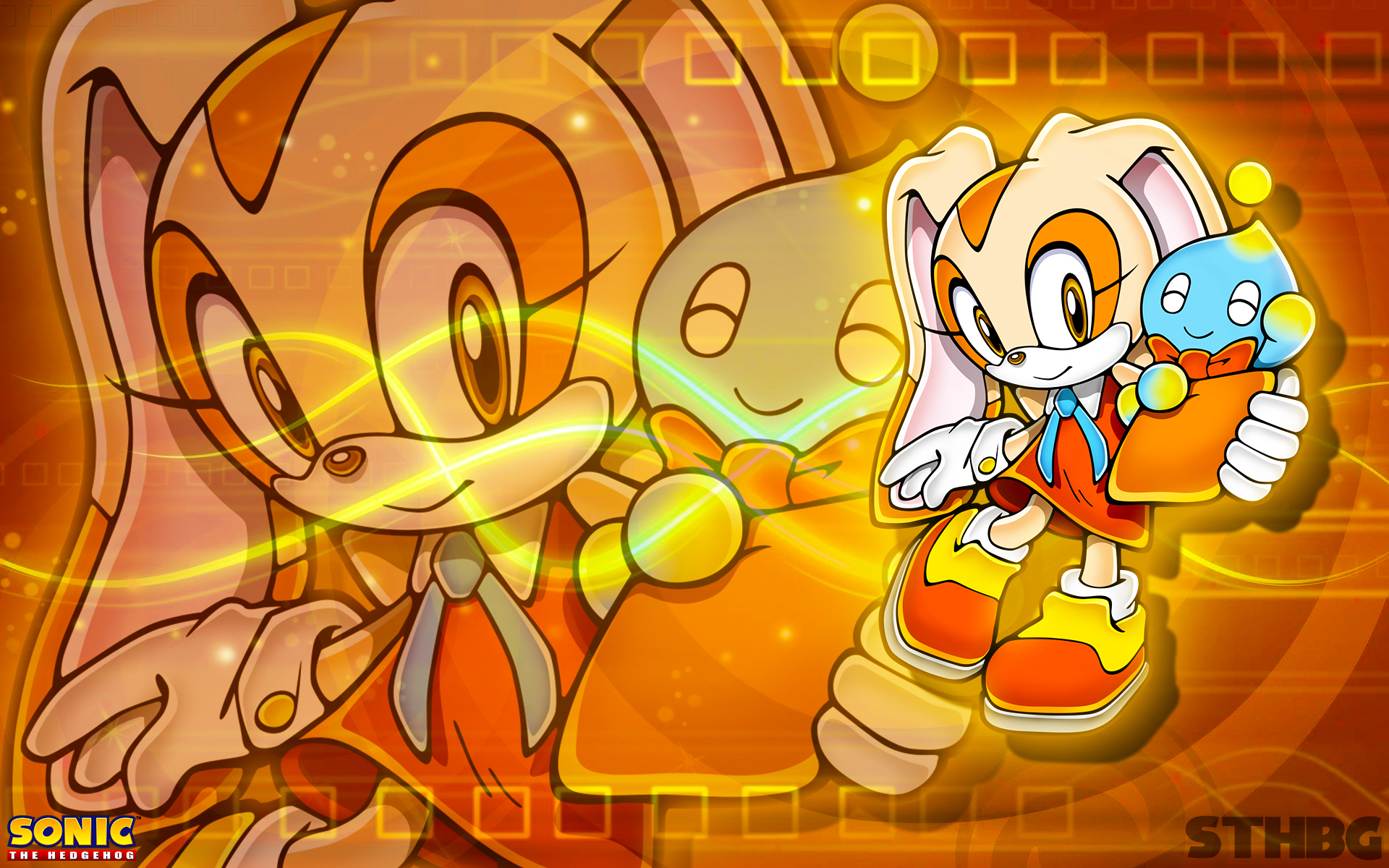 video game, sonic the hedgehog, cheese the chao, cream the rabbit, sonic