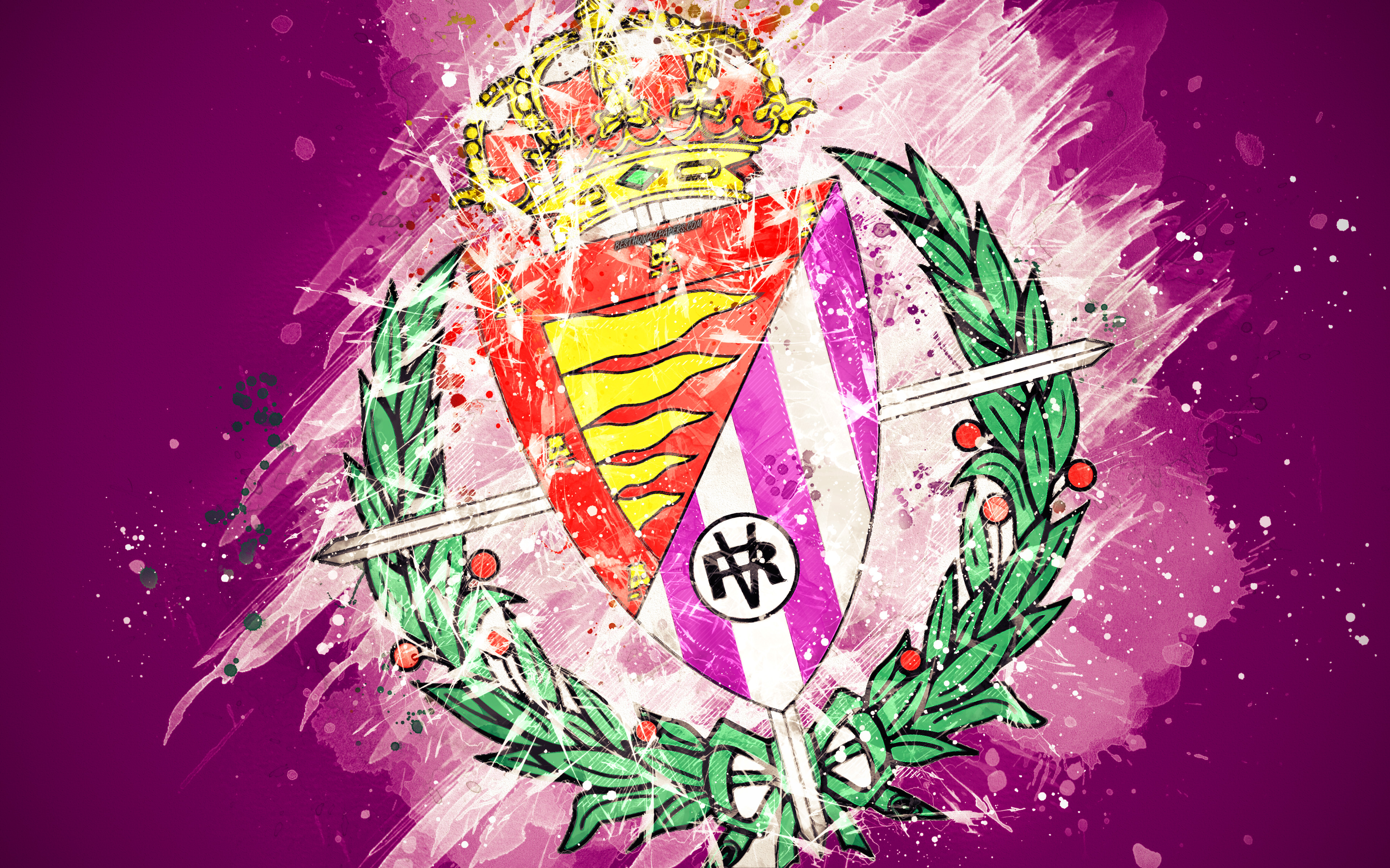 Téléchargez des papiers peints mobile Logo, Des Sports, Emblème, Football, Réal Valladolid gratuitement.