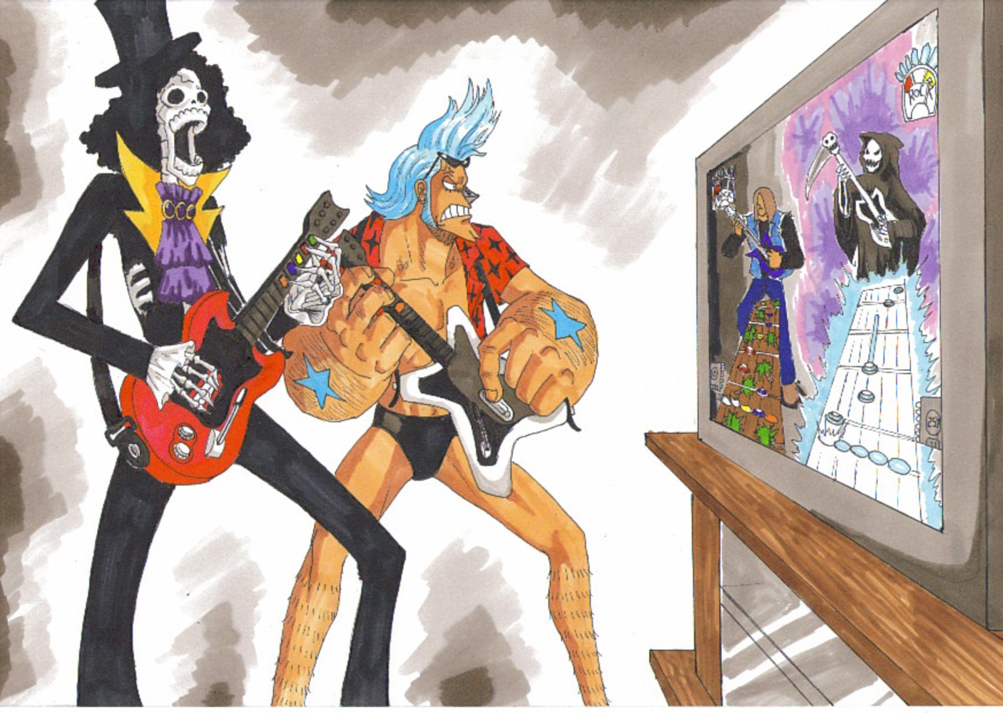 Download mobile wallpaper Brook (One Piece), Franky (One Piece), One Piece, Anime for free.