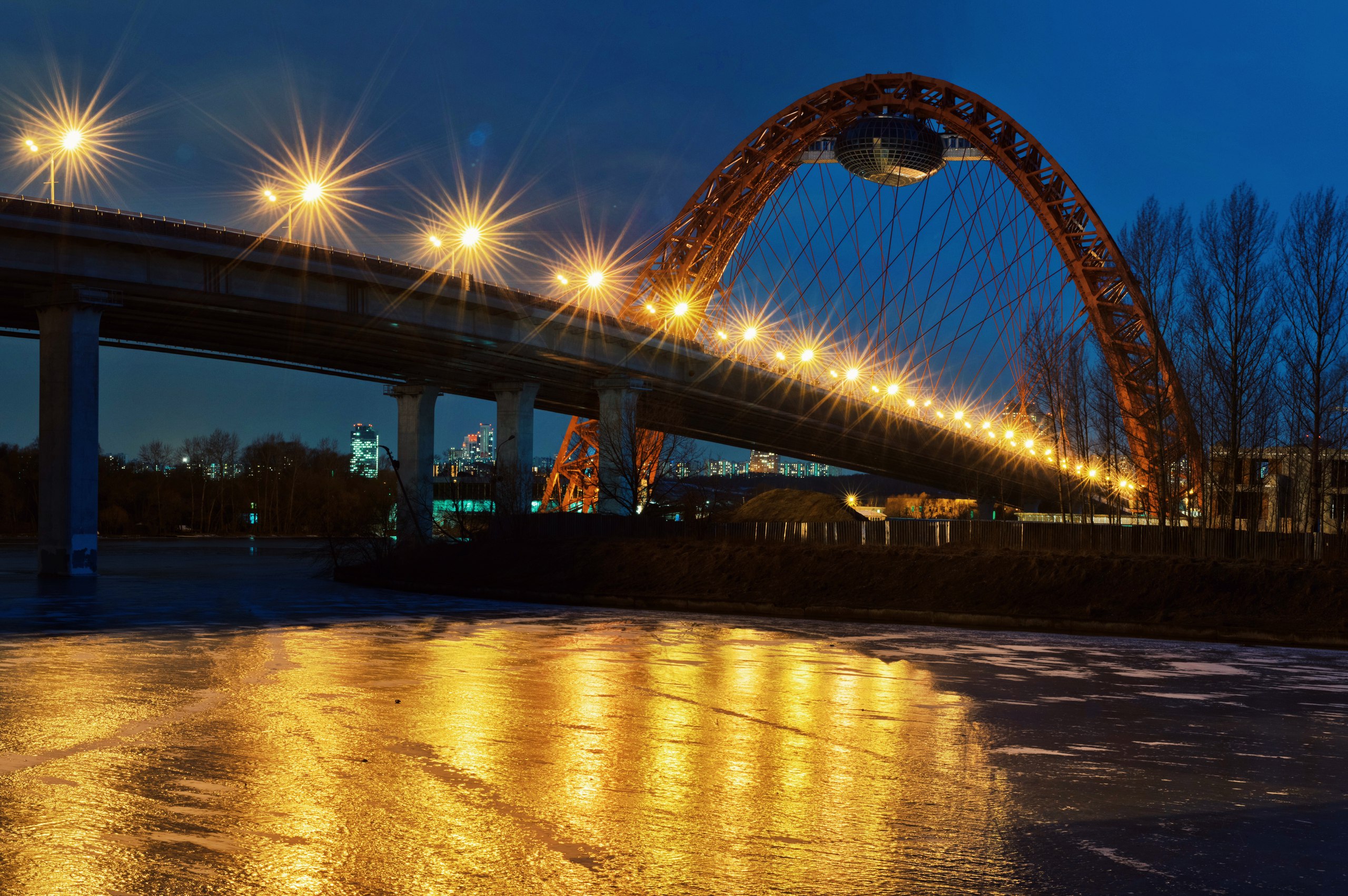 Téléchargez des papiers peints mobile Moscou, Pont, Russie, Des Ponts, Construction Humaine gratuitement.