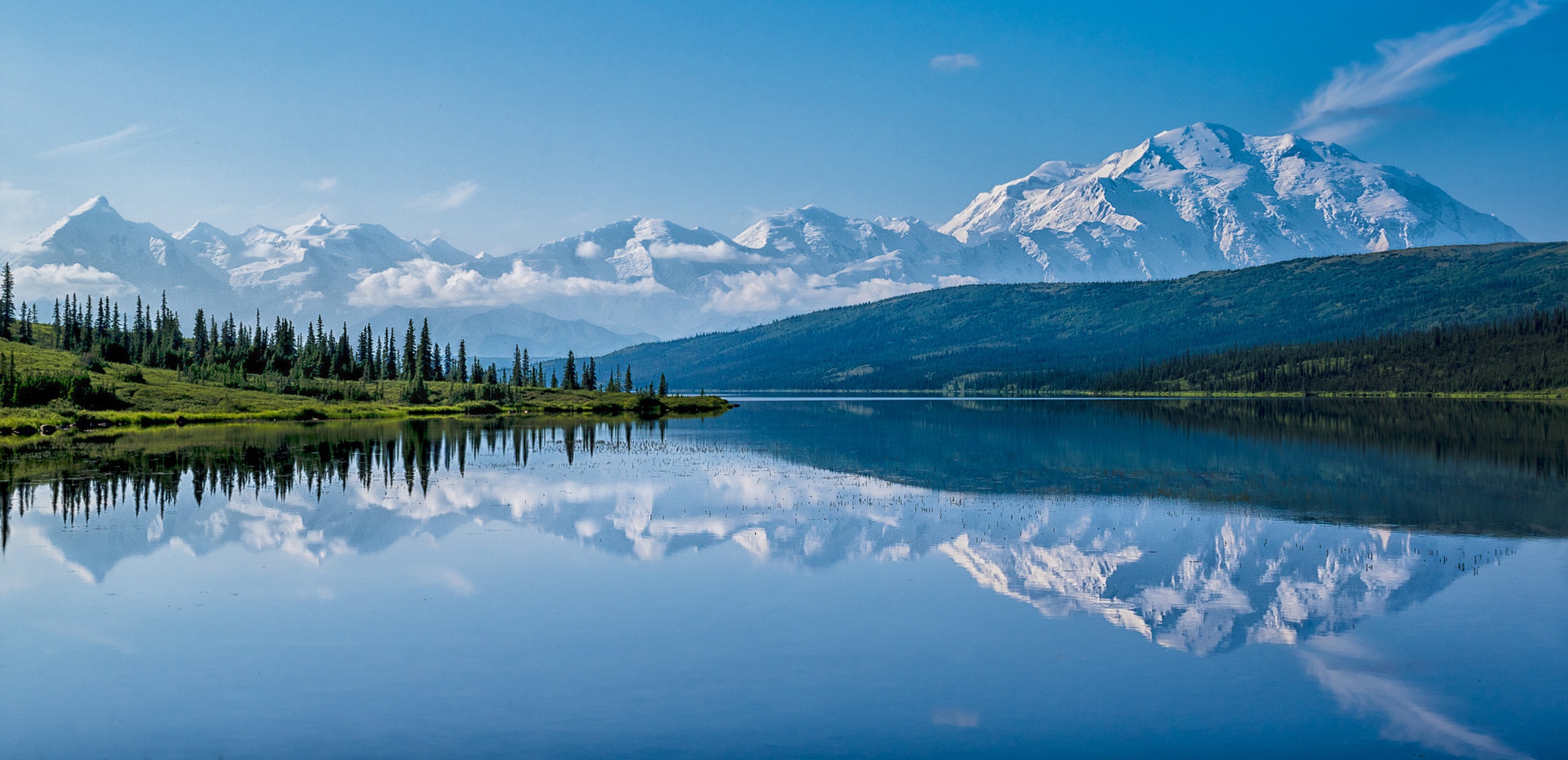 earth, lake, alaska, denali national park, mountain, reflection, lakes
