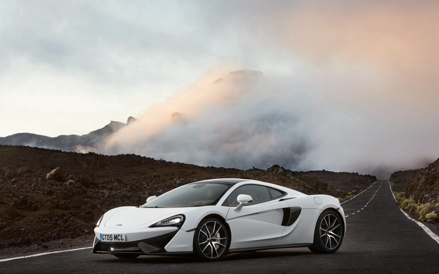 mclaren, cars, white, side view, 570gt