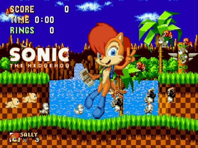 video game, sonic the hedgehog, sally acorn, peace sign, sonic