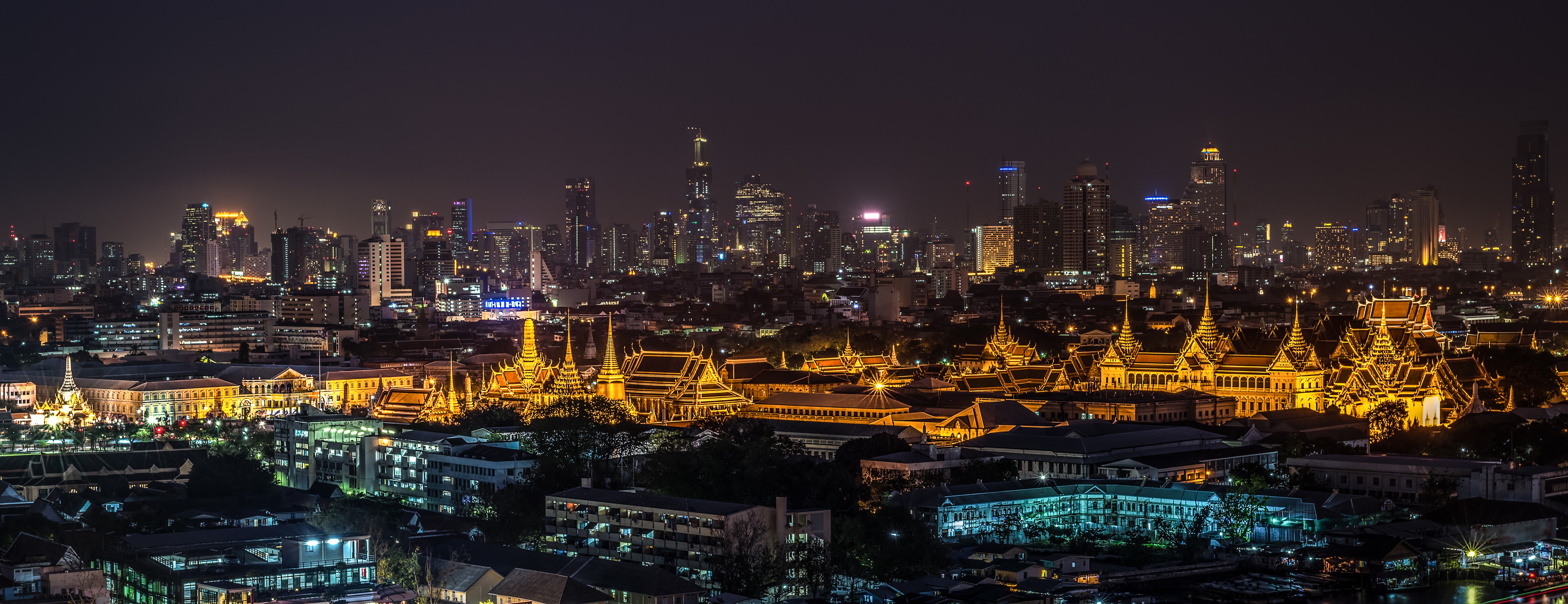 147928 скачать обои таиланд, огни города, города, ночной город, дворец, бангкок - заставки и картинки бесплатно
