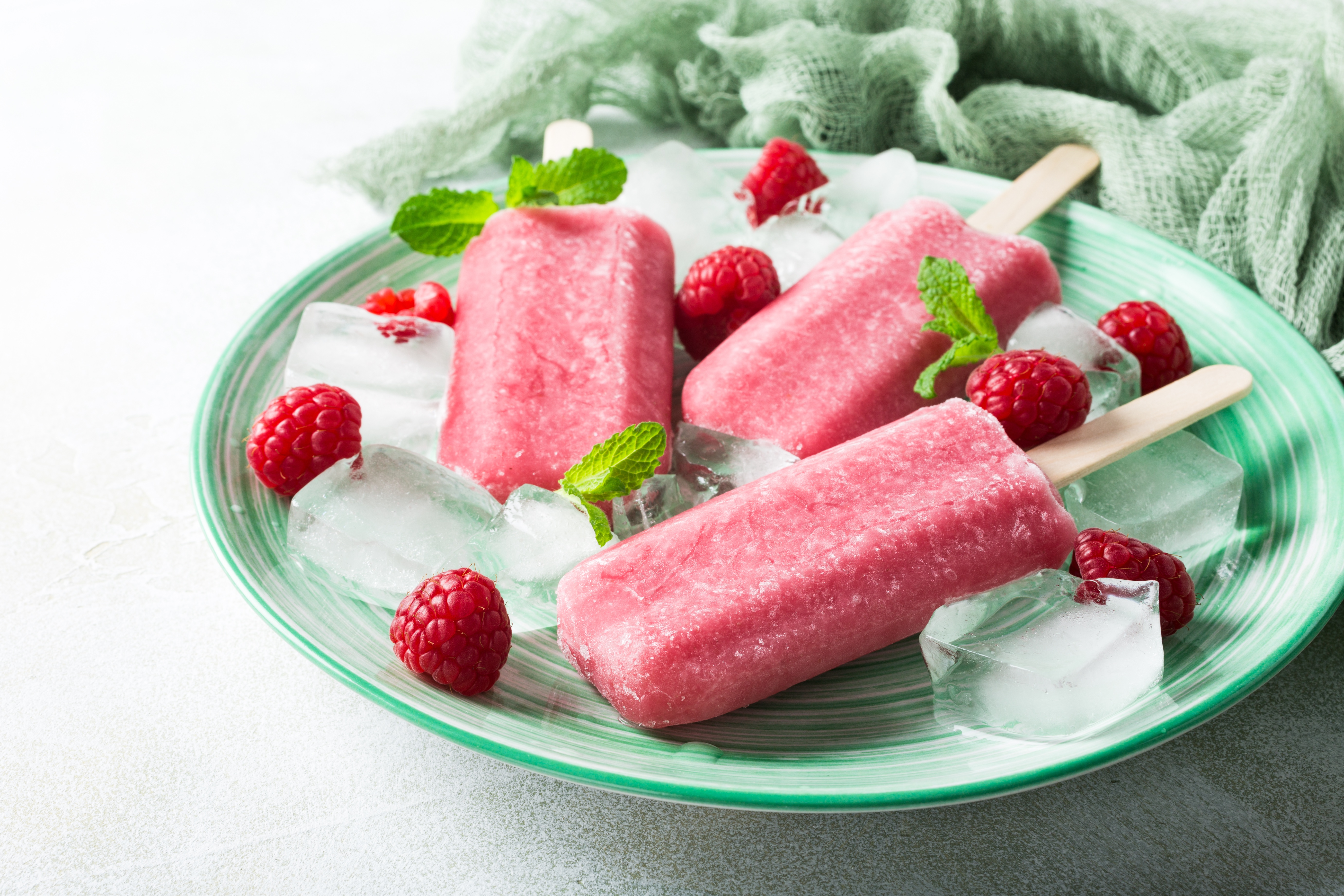 Download mobile wallpaper Food, Raspberry, Ice Cream, Still Life, Popsicle, Ice Cube for free.