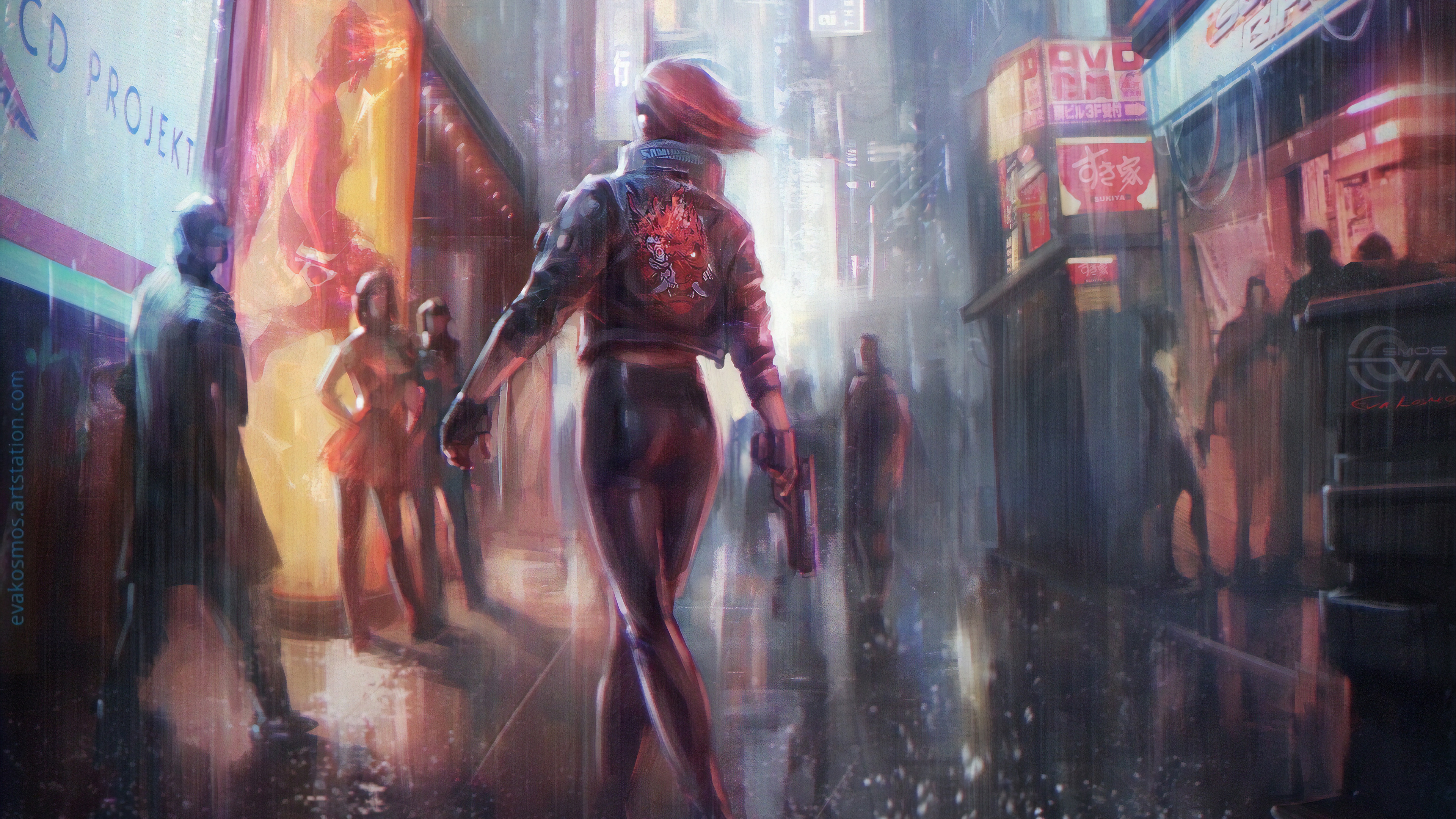 Handy-Wallpaper Menschen, Regen, Computerspiele, Cyberpunk 2077 kostenlos herunterladen.