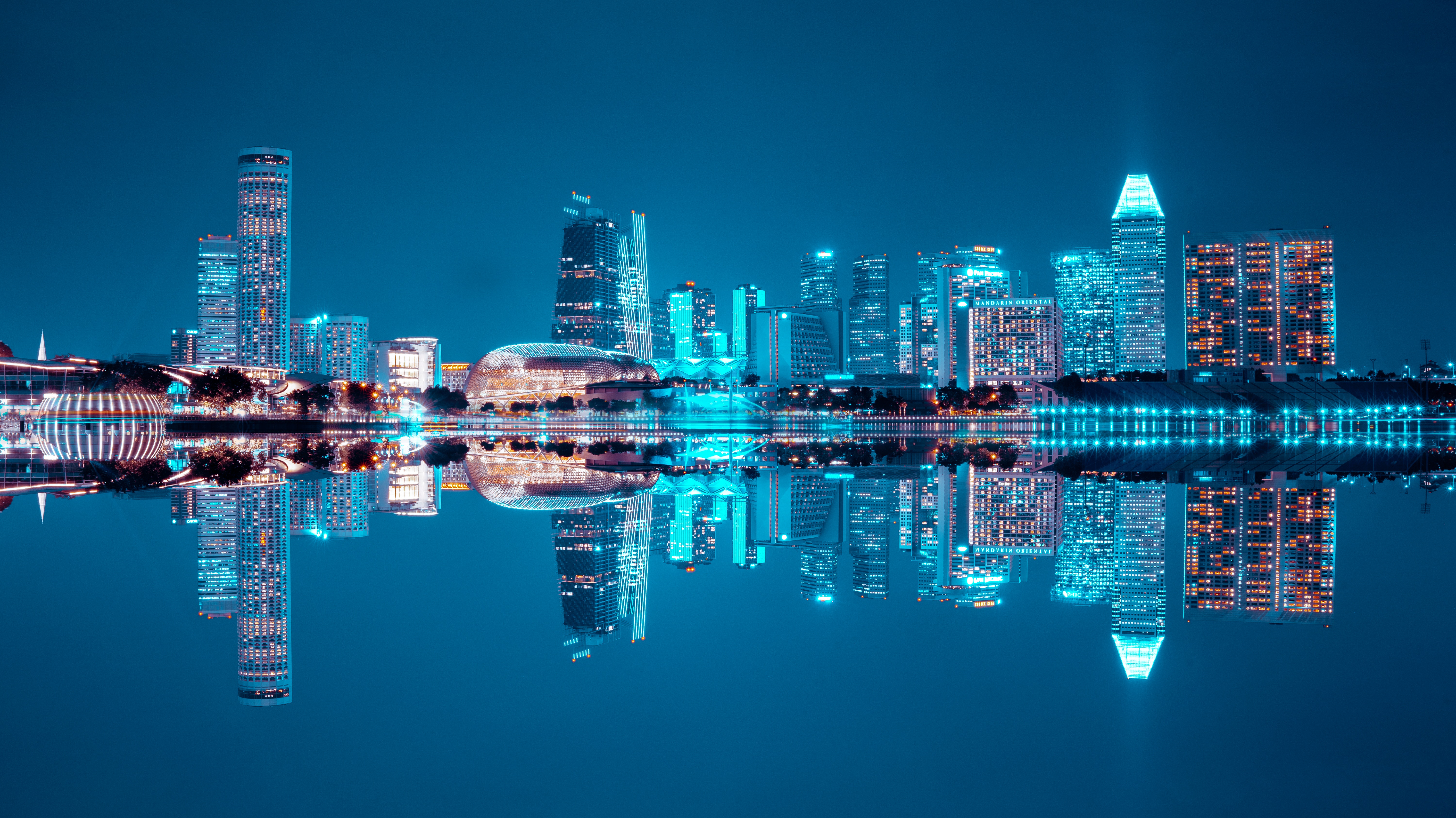 451090 descargar imagen edificio, hecho por el hombre, singapur, paisaje urbano, noche, reflejo, ciudades: fondos de pantalla y protectores de pantalla gratis